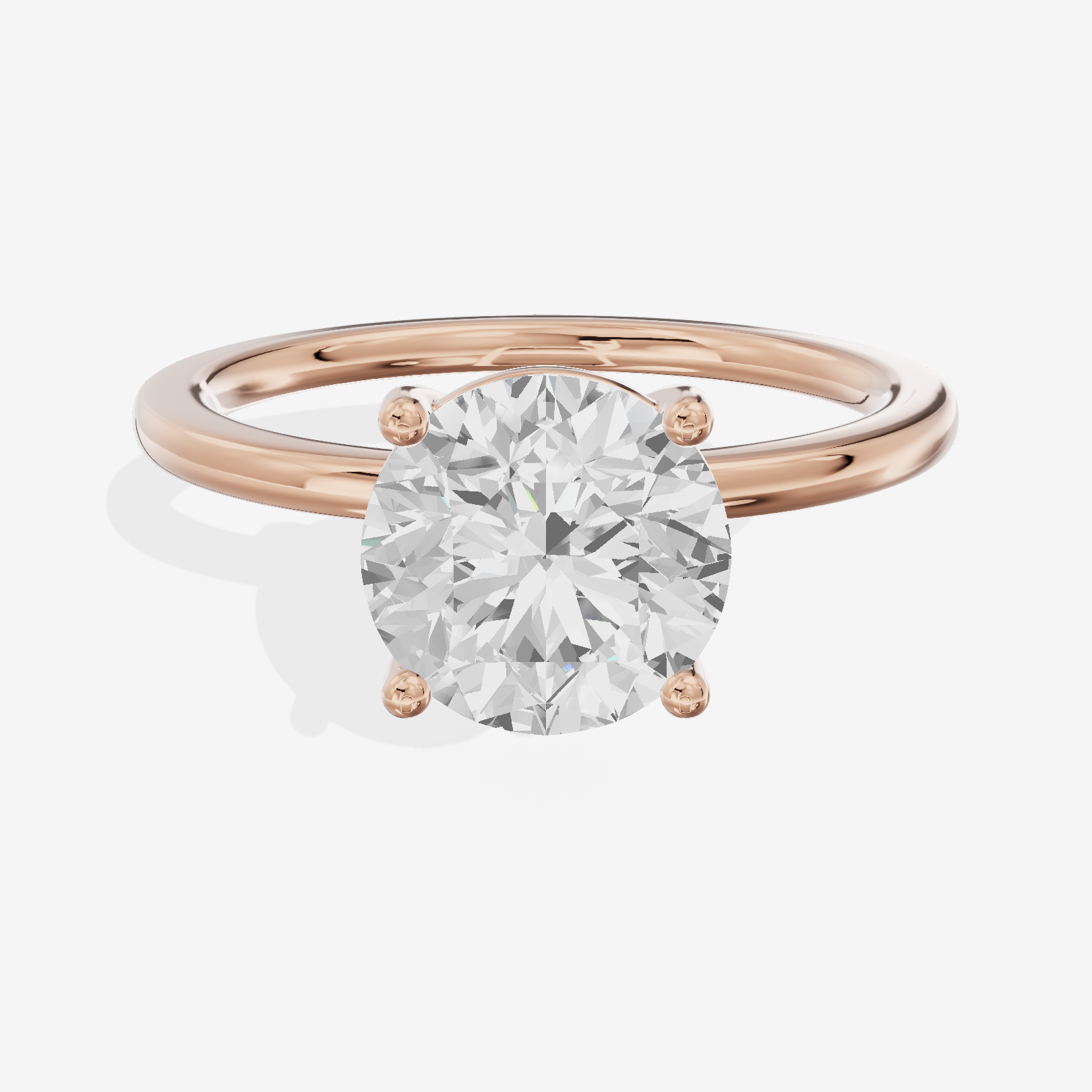 Eversince 1.4mm Round Solitaire Engagement Ring in 14K Rose Gold