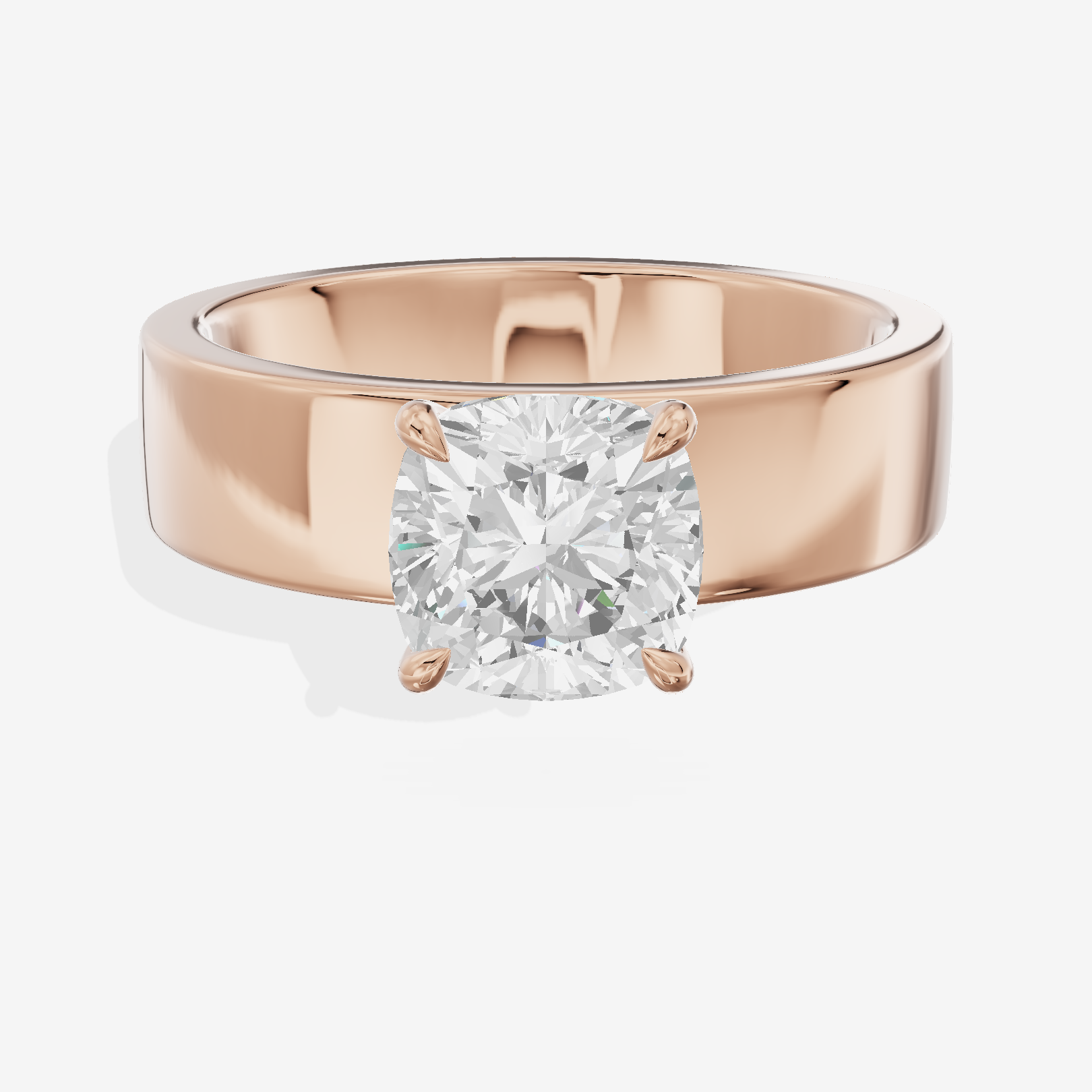 Trellise Cushion Engagement Ring with Side Stones (1/20 ct. tw.) in 14K Rose Gold