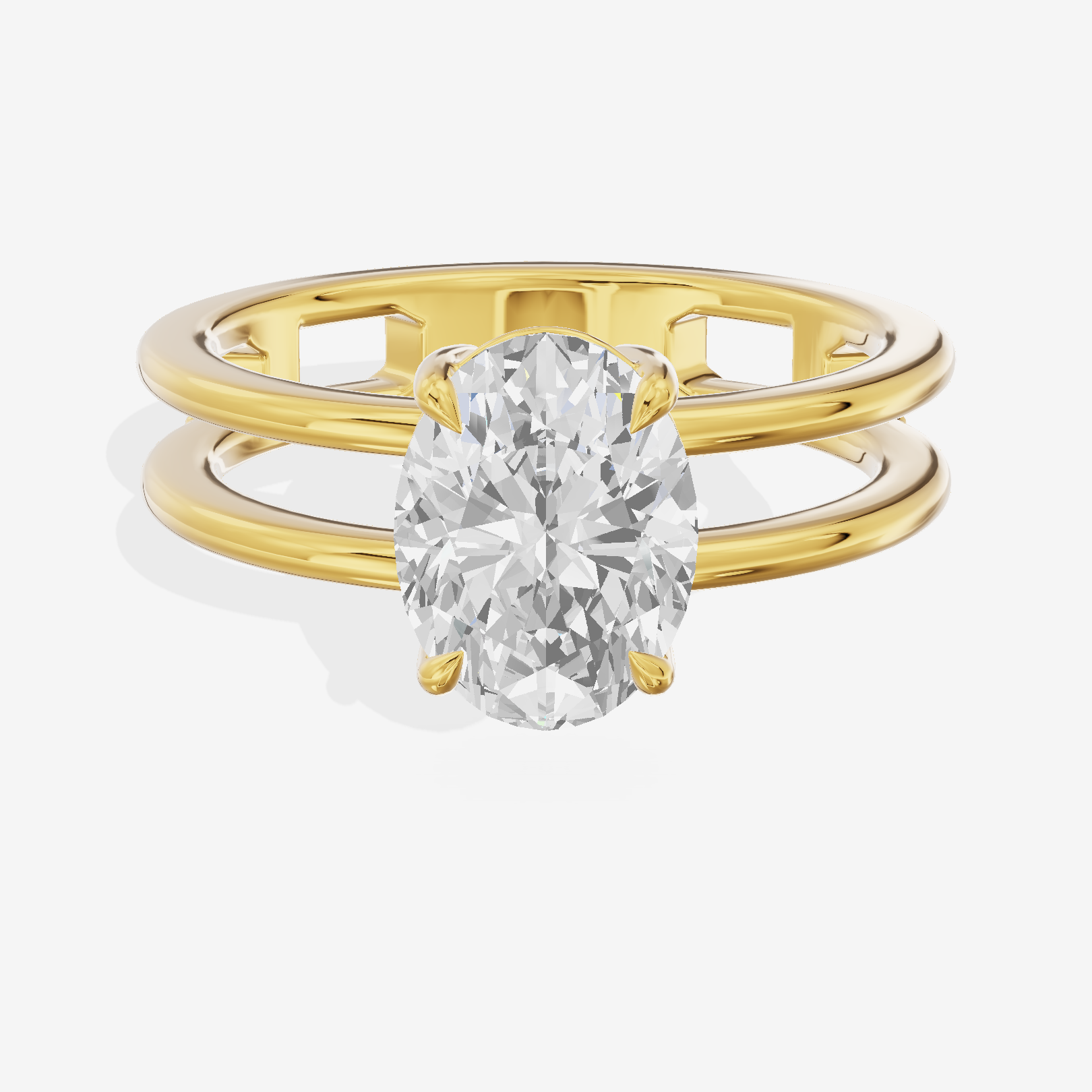 Sealed Promezza 4.3mm Oval Solitaire Engagement Ring in 14K Yellow Gold