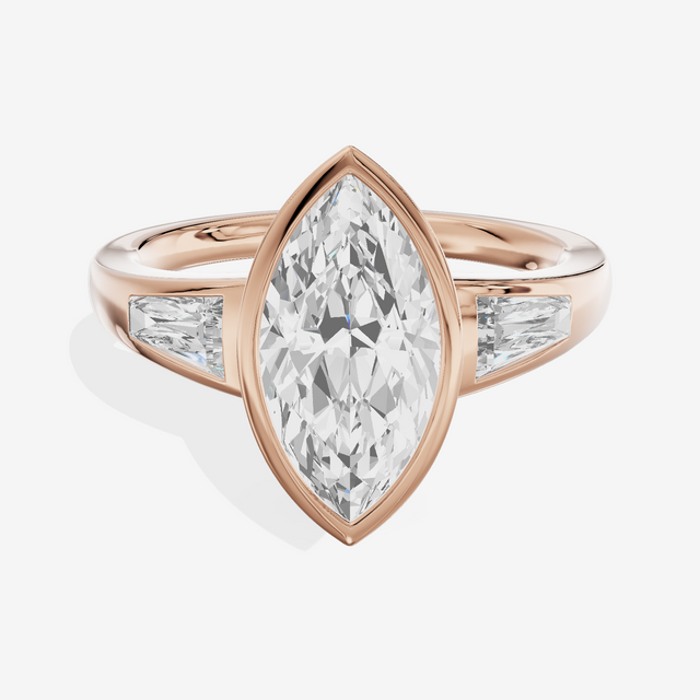 Modern Triade Marquise Three Stone Engagement Ring (1/2 ct. tw.) in 18K Rose Gold