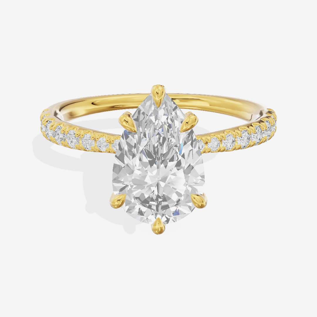 Lumera Pear Engagement Ring with Side Stones (1/3 ct. tw.) in 14K Yellow Gold