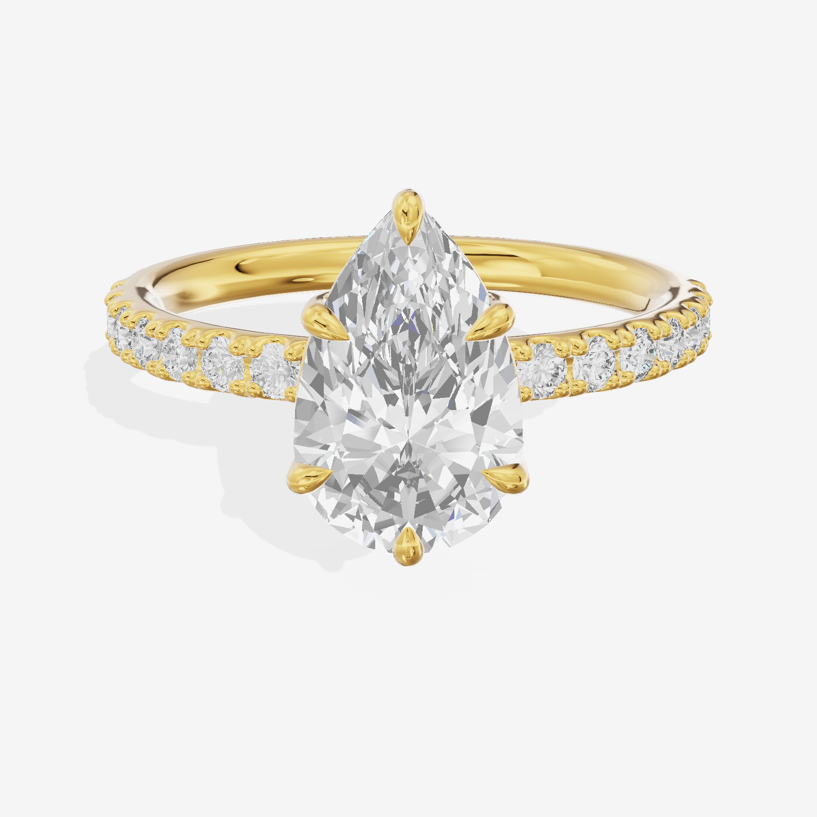 Vintage Selenia Pear Engagement Ring with Side Stones (1/4 ct. tw.) in 18K Yellow Gold