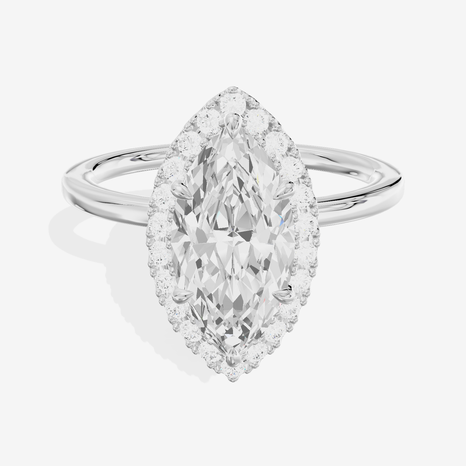 Lumina Halo Ring Marquise Engagement Ring (1/4 ct. tw.) in 18K White Gold