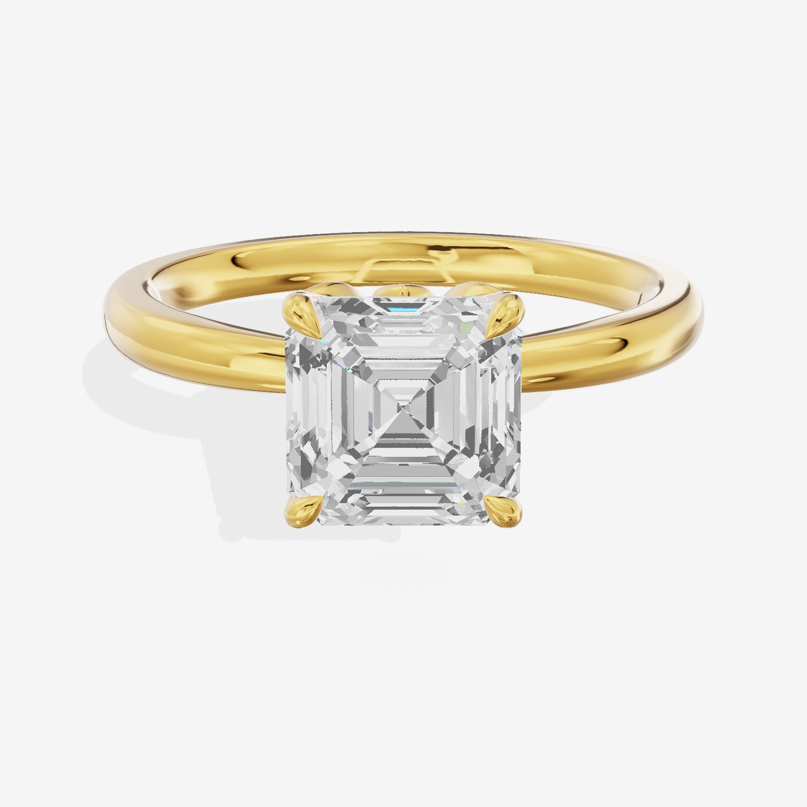 Eversince Solitaire 2mm Asscher Engagement Ring in 14K Yellow Gold