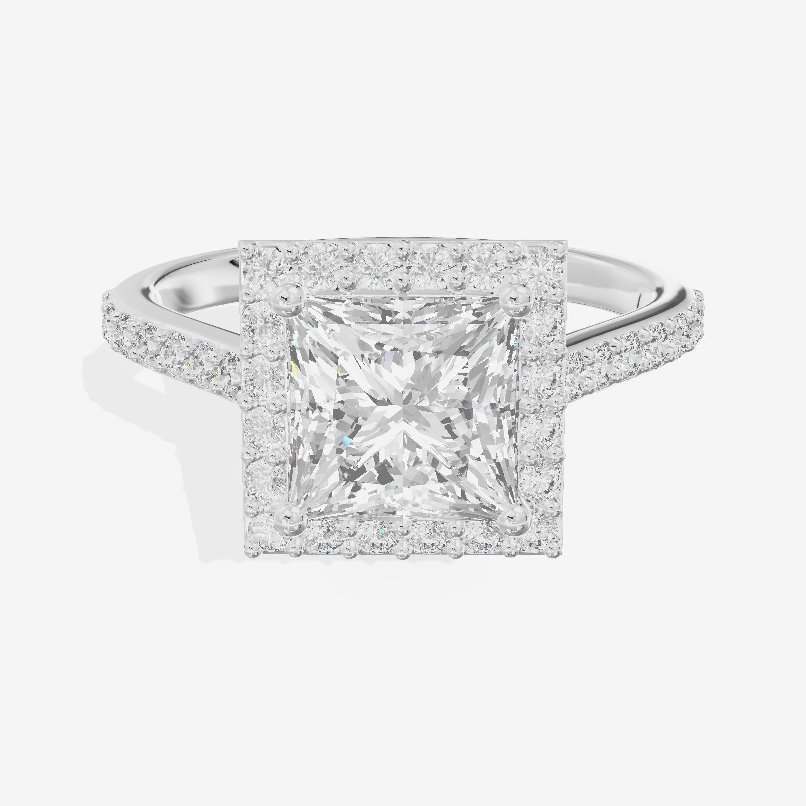 Liviana Princess Halo Engagement Ring (2/5 ct. tw.) in Platinum
