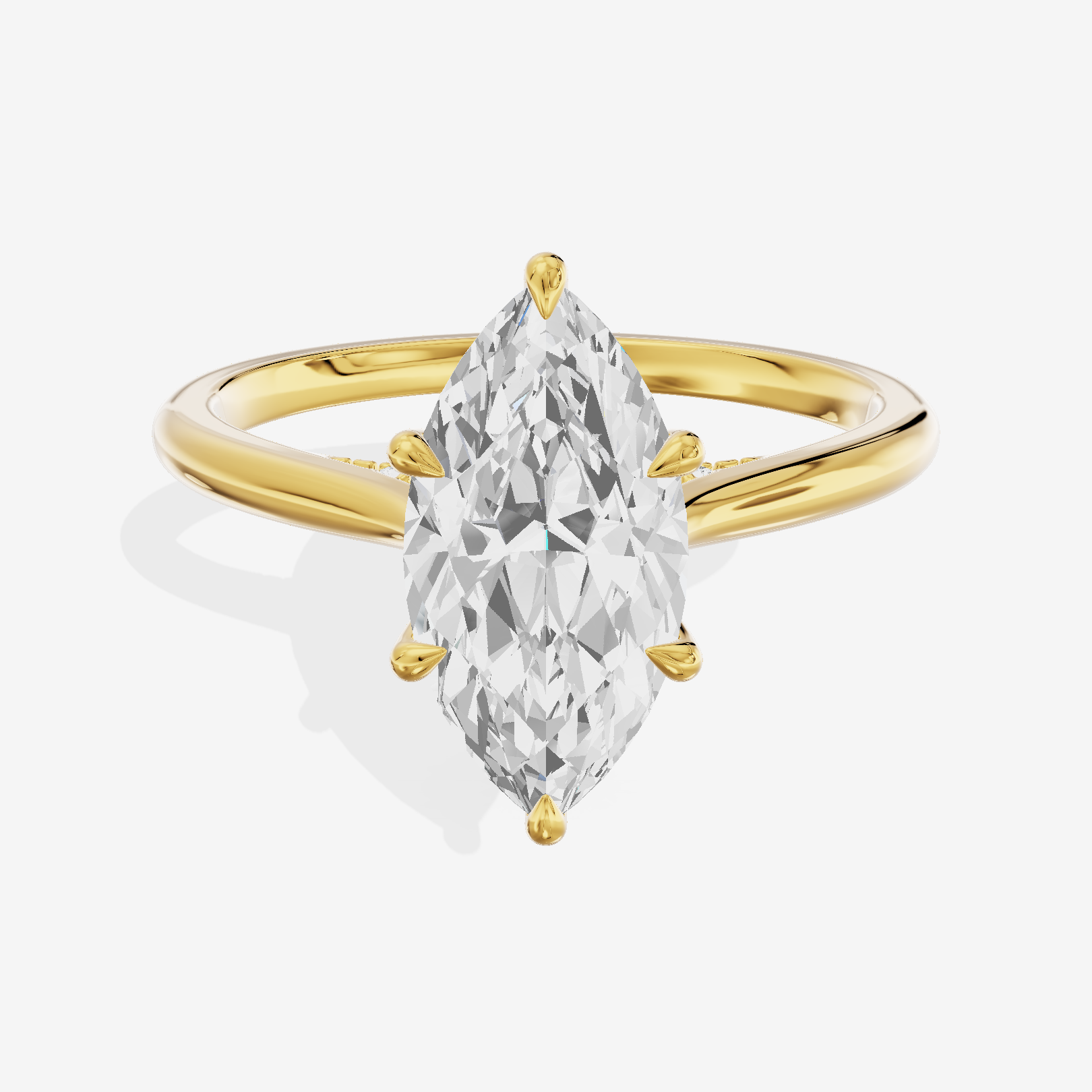 Grand Linger Marquise Engagement Ring with Side Stones (1/10 ct. tw.) in 18K Yellow Gold