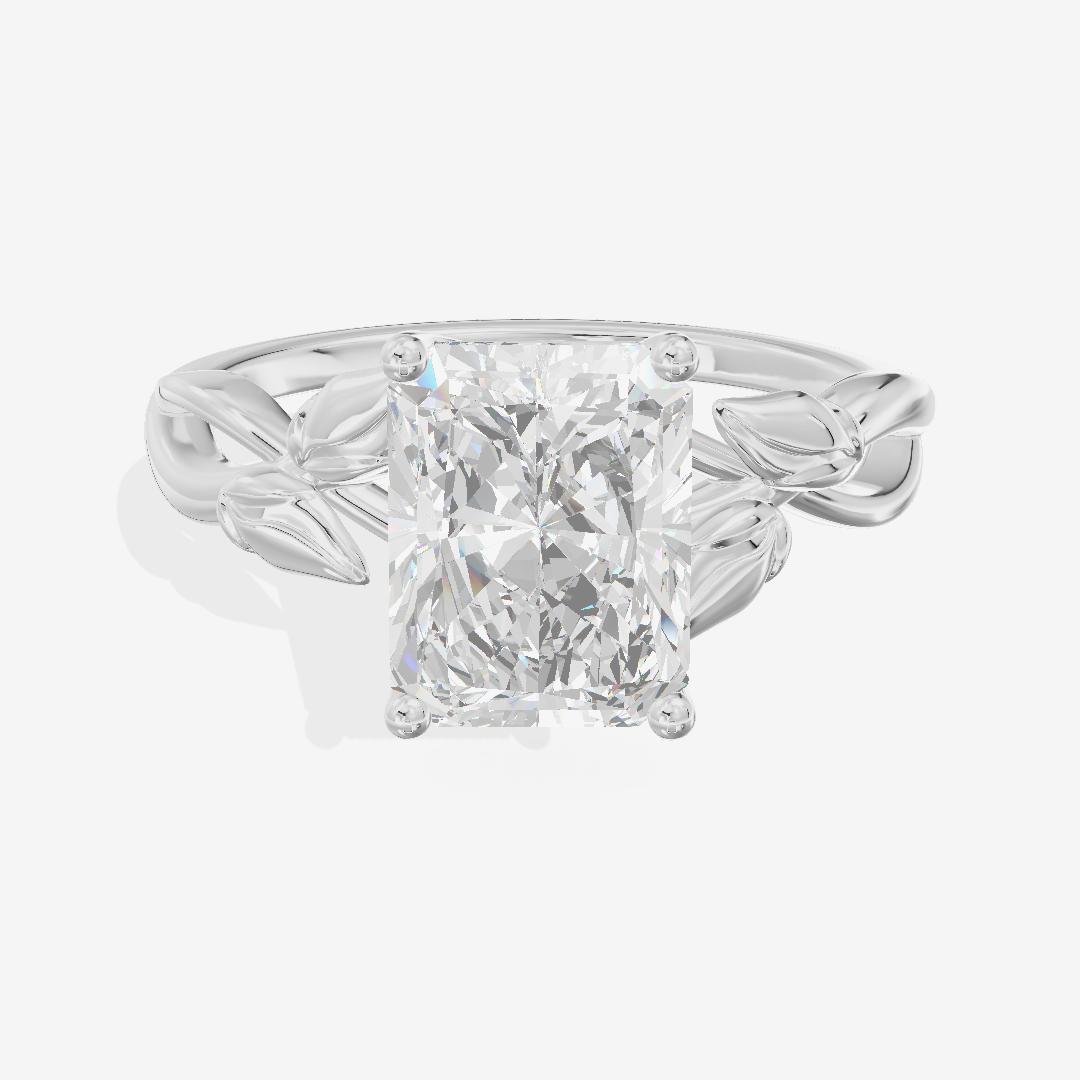 Sealed Vowsae 2.5mm Radiant Solitaire Engagement Ring in 18K White Gold