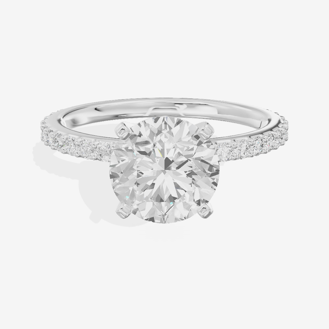 Petite Trellise Round Engagement Ring with Side Stones (1/3 ct. tw.) in Platinum