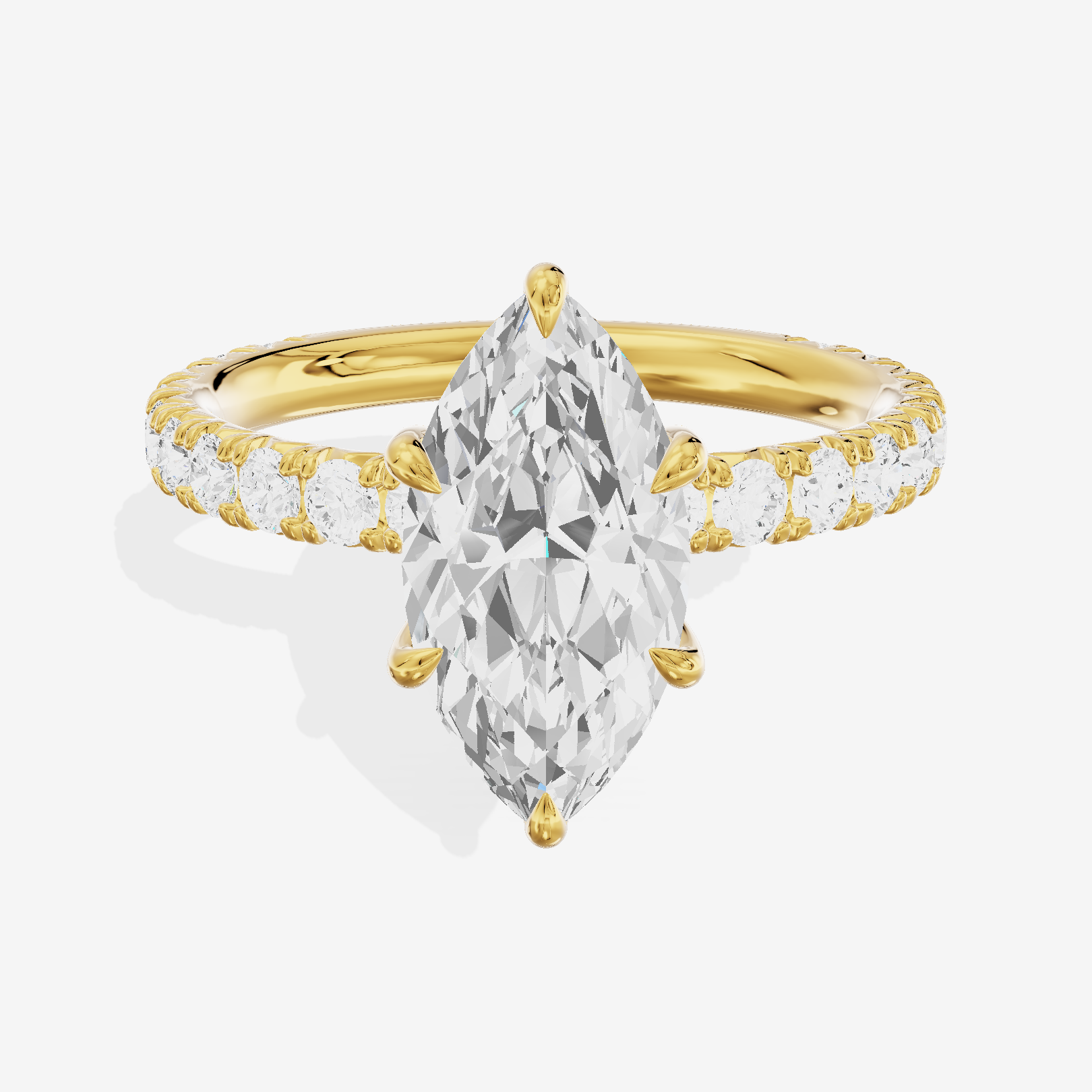 Sincere Pavé Marquise Engagement Ring (3/5 ct. tw.) in 18K Yellow Gold
