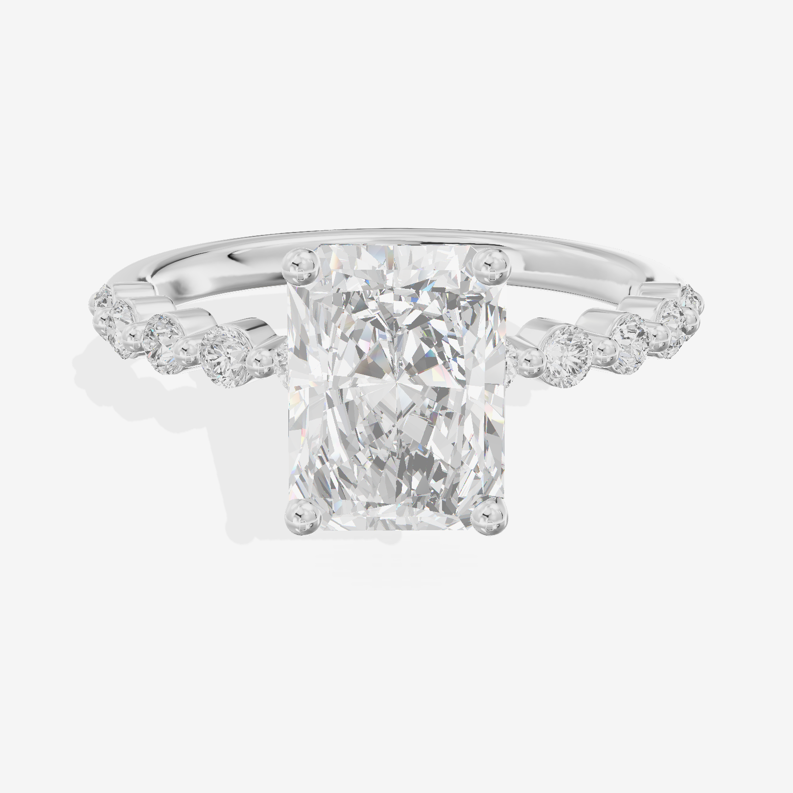 Petite Janevra 2mm Radiant Solitaire Engagement Ring (1/4 ct. tw.) in 14K White Gold
