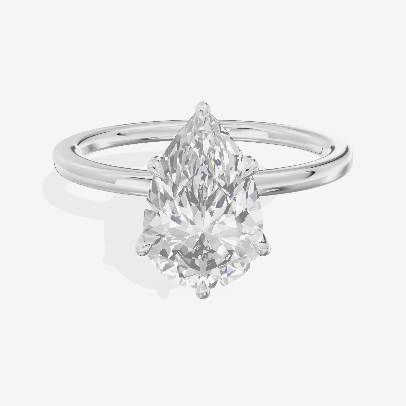 Tender Aimora Pear Engagement Ring with Hidden Halos (1/20 ct. tw.) in 14K White Gold