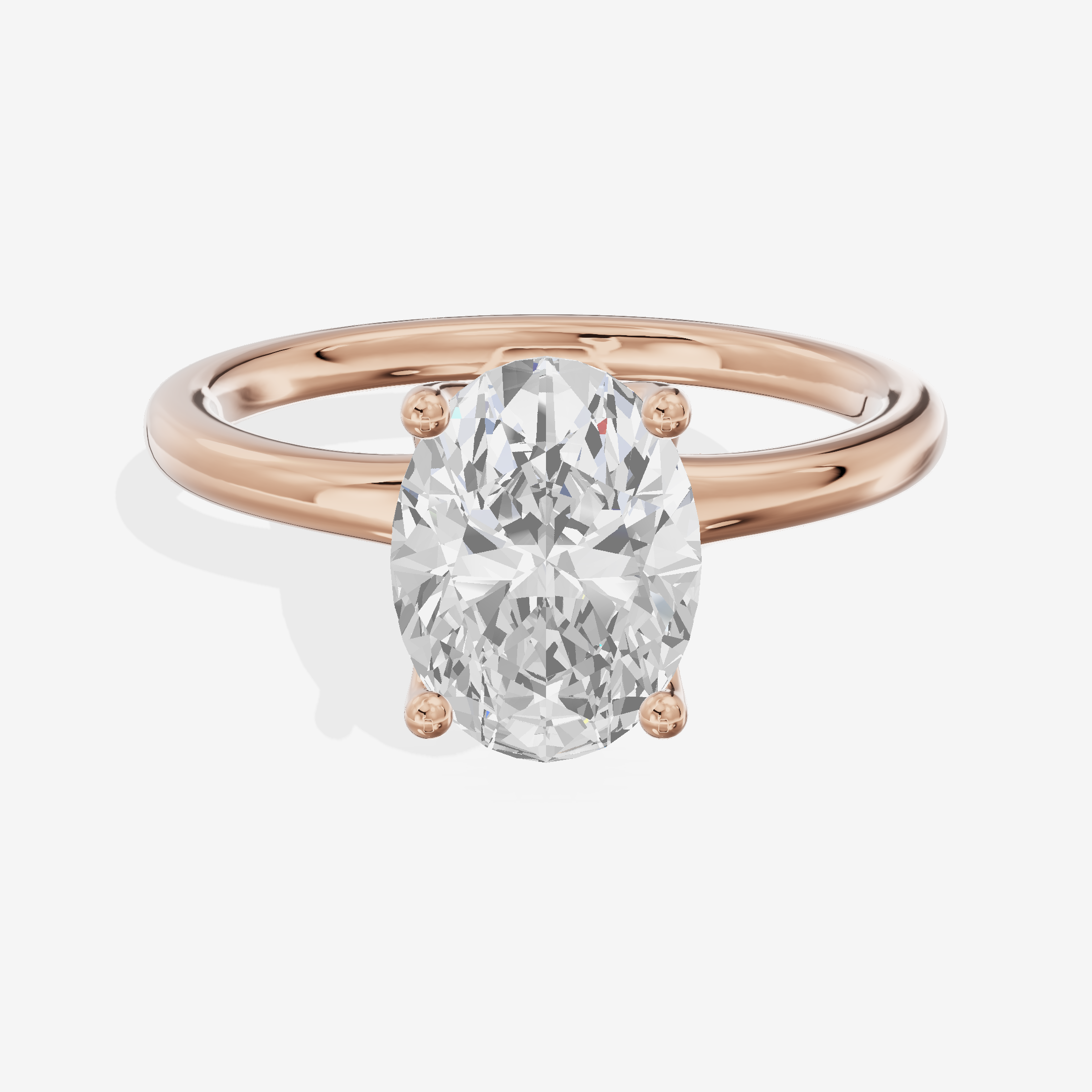 Linger 1.8mm Oval Solitaire Engagement Ring in 14K Rose Gold