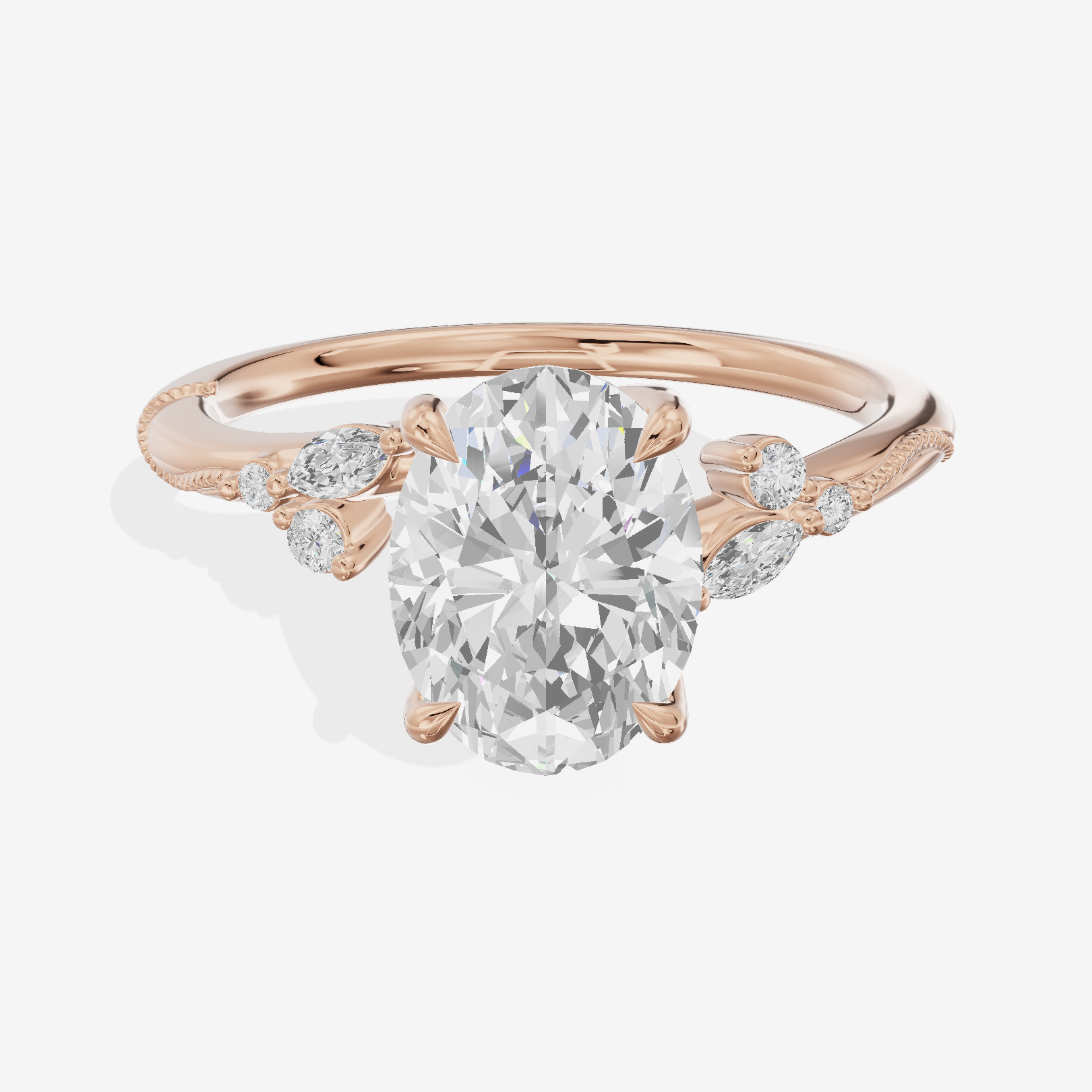 Vintage Lumera Oval Engagement Ring (1/10 ct. tw.) in 18K Rose Gold