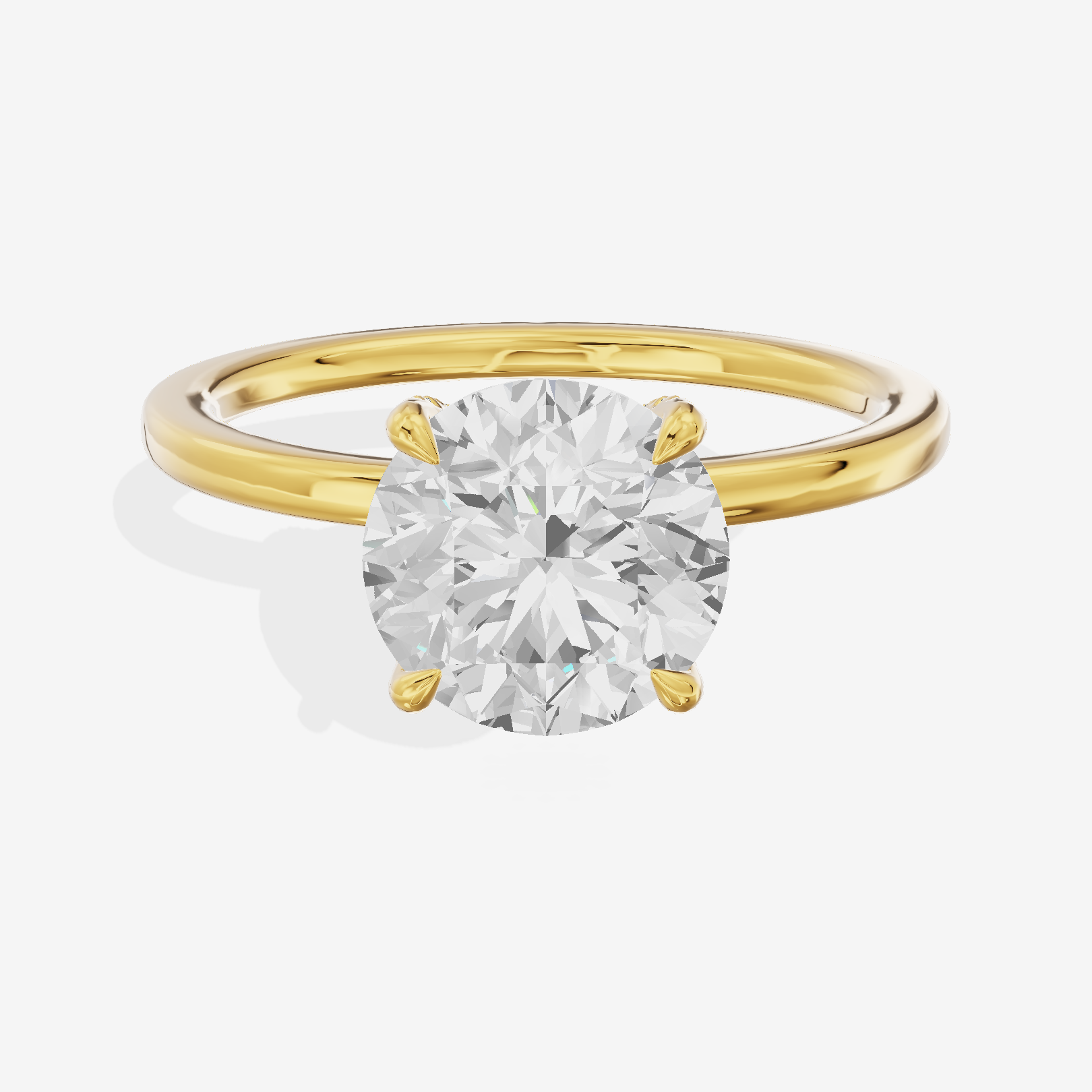 Lustrous Linger Round Engagement Ring with Side Stones (1/10 ct. tw.) in 18K Yellow Gold