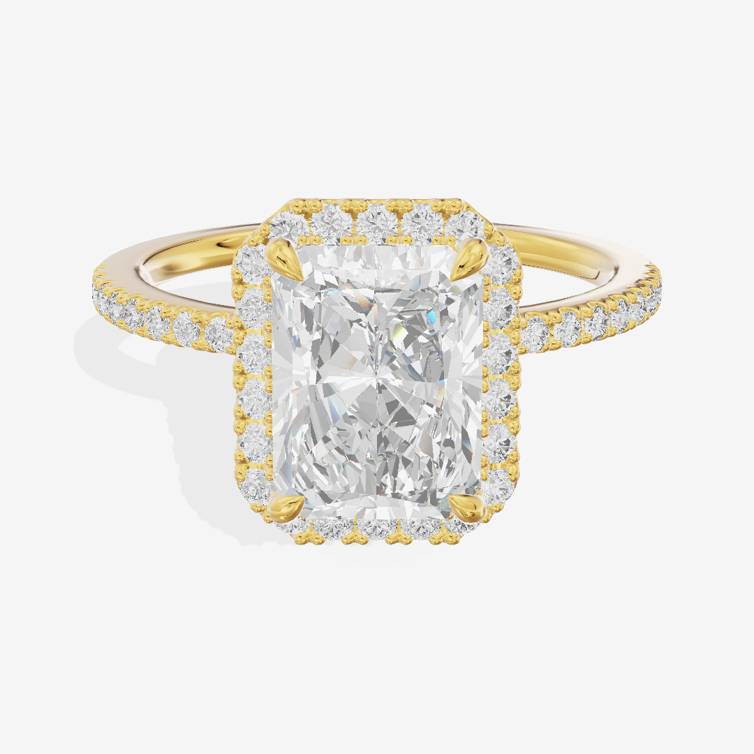 Vintage Adorae Radiant Hidden Halo Engagement Ring (2/5 ct. tw.) in 14K Yellow Gold