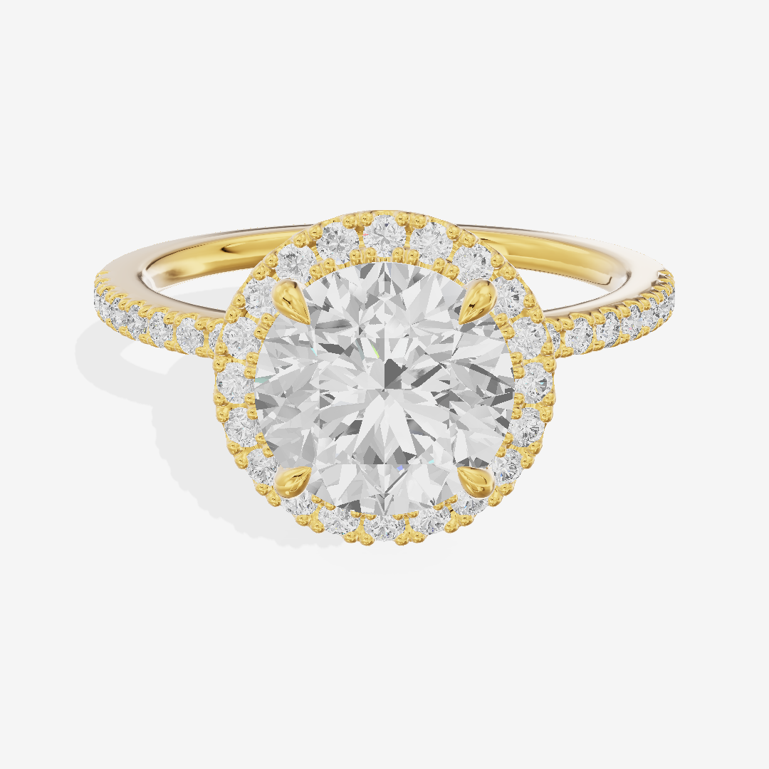 Vintage Adorae Round Hidden Halo Engagement Ring (2/5 ct. tw.) in 18K Yellow Gold