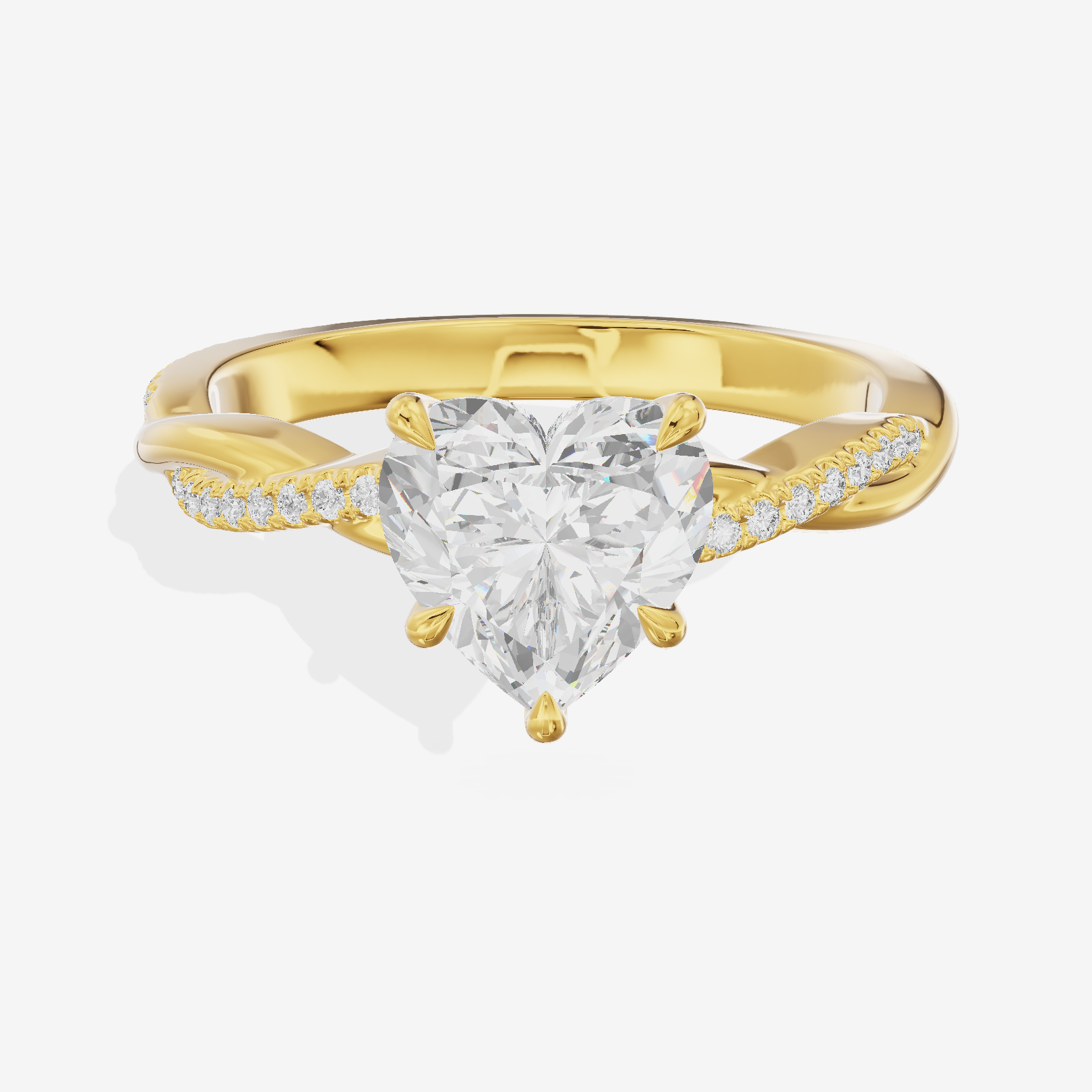 Petite Lumera Heart Pavé Engagement Ring (1/8 ct. tw.) in 18K Yellow Gold