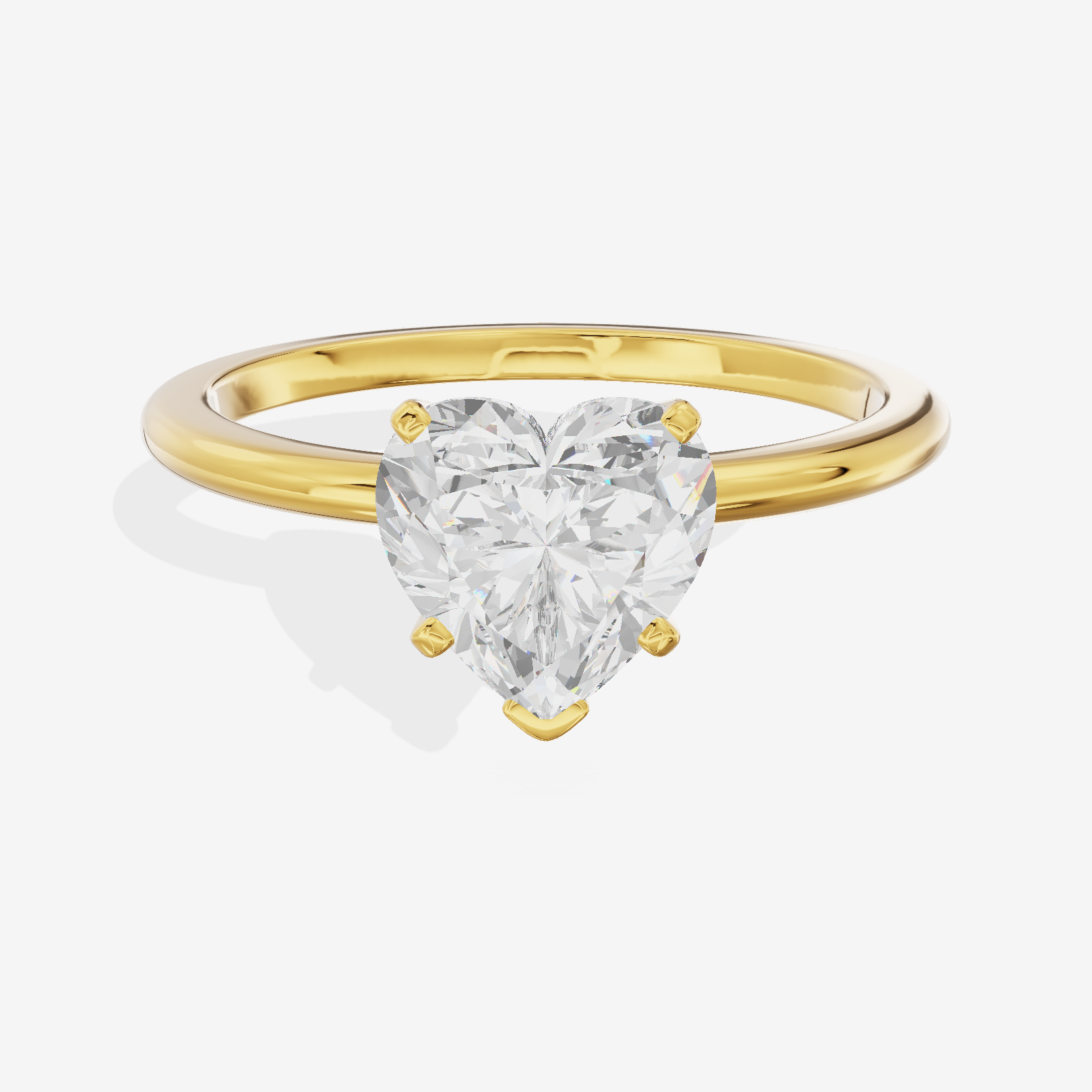 Coeurine 1.5mm Heart Comfort Fit Engagement Ring in 14K Yellow Gold