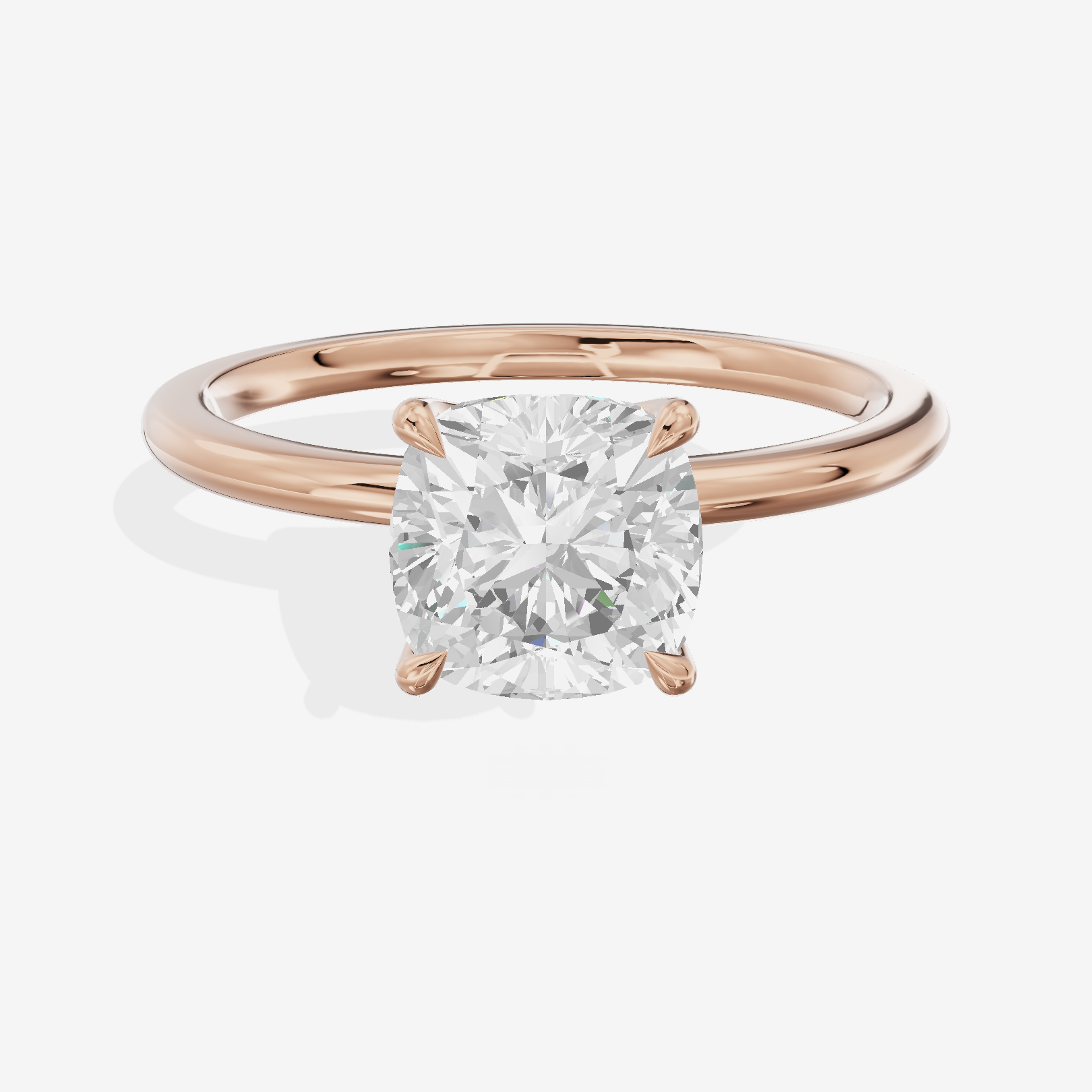 Petite Aimora 1.5mm Cushion Solitaire Engagement Ring in 14K Rose Gold