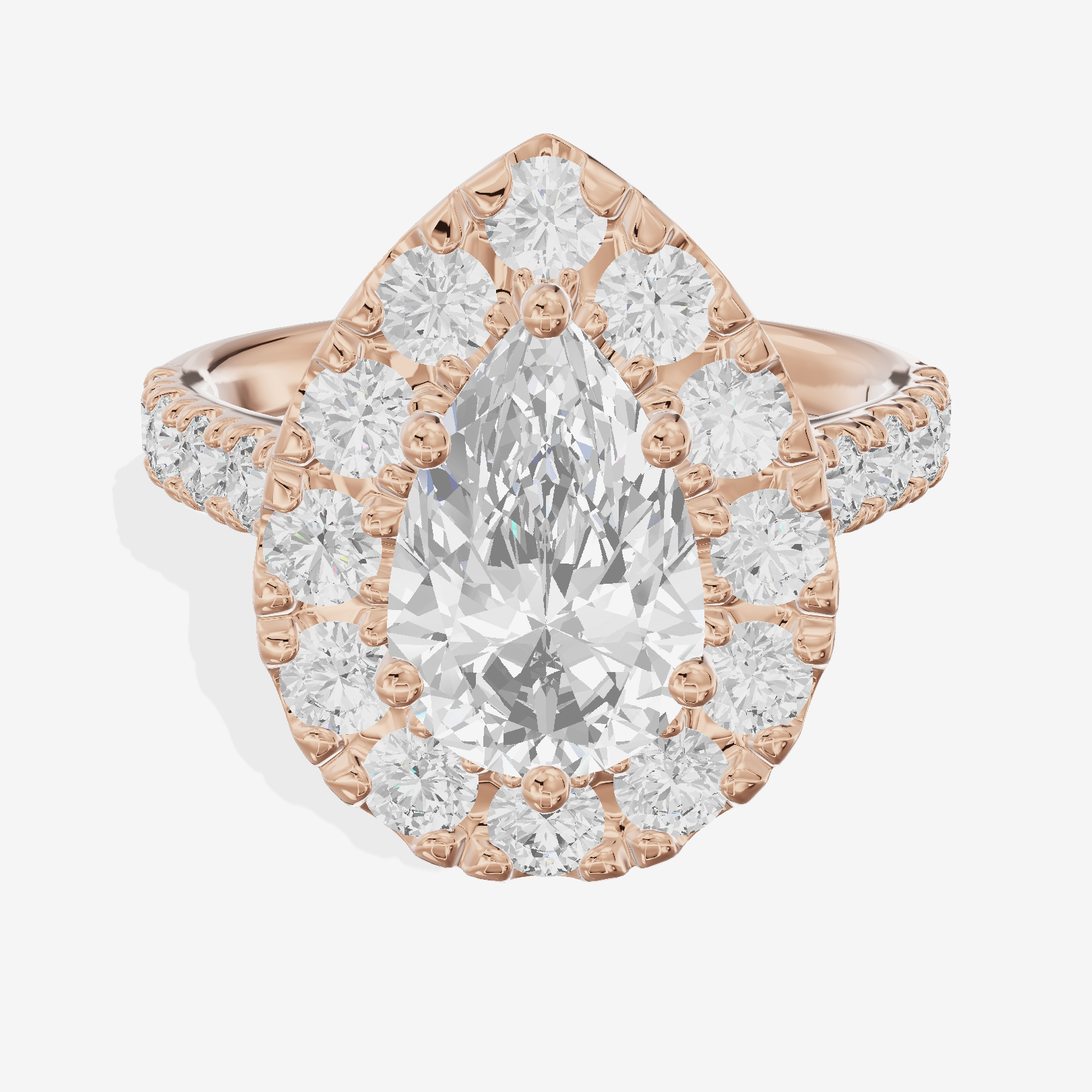 Liviana Halo Pear Engagement Ring (1/4 ct. tw.) in 14K Rose Gold