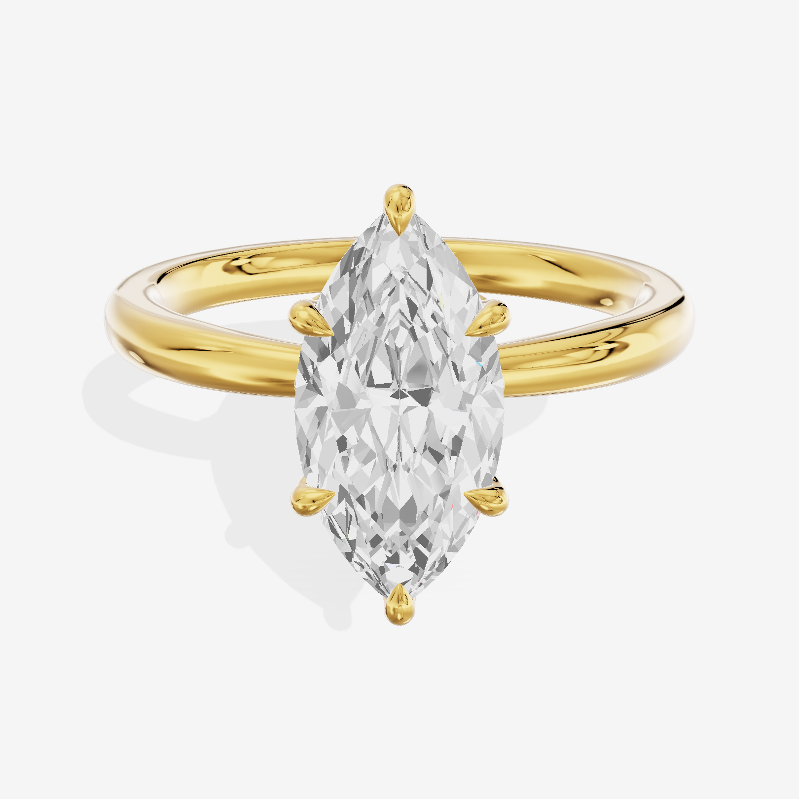 Eversince Solitaire 2mm Marquise Engagement Ring in 18K Yellow Gold