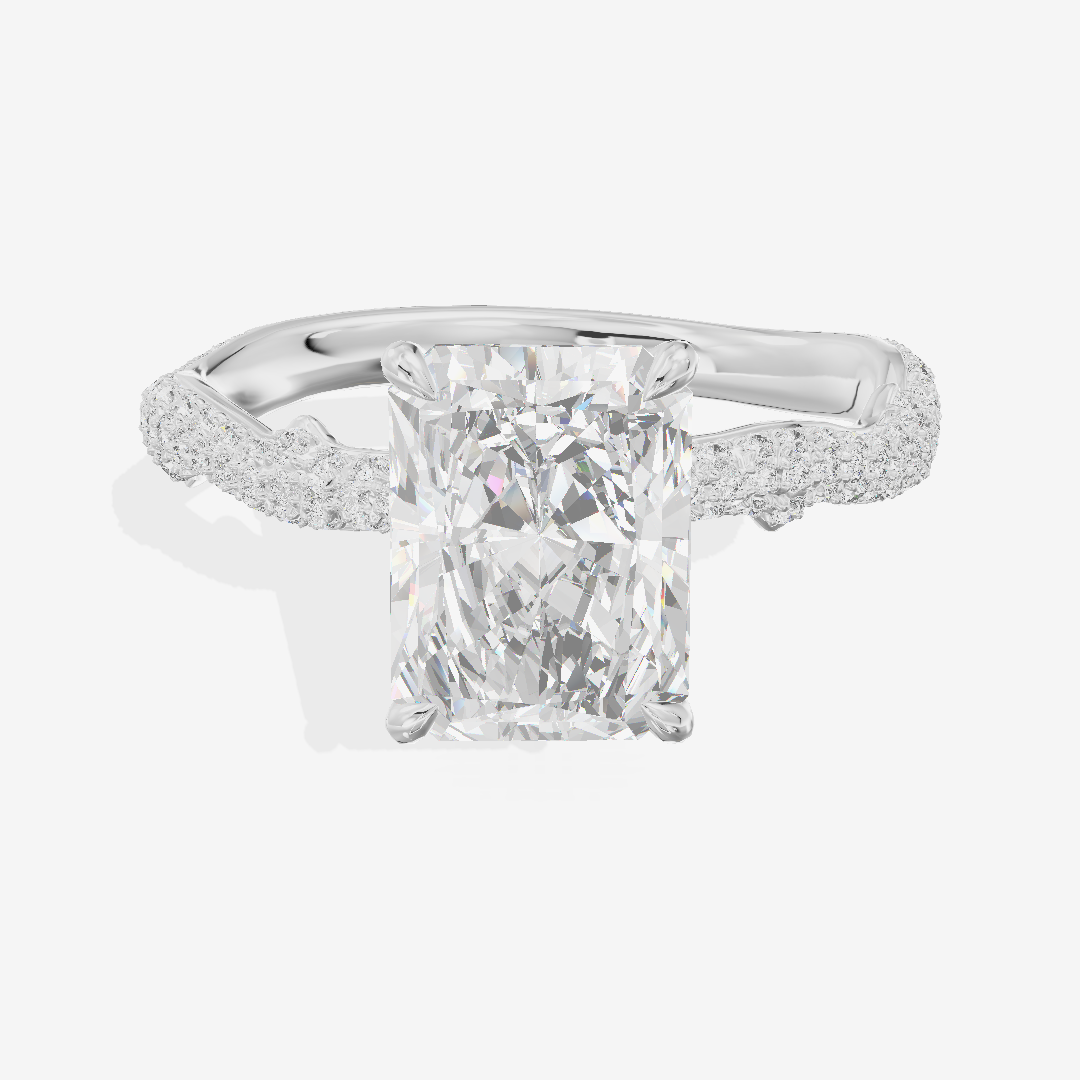 Twine Vine Vine Radiant Engagement Ring with Side Stones (3/5 ct. tw.) in 18K White Gold