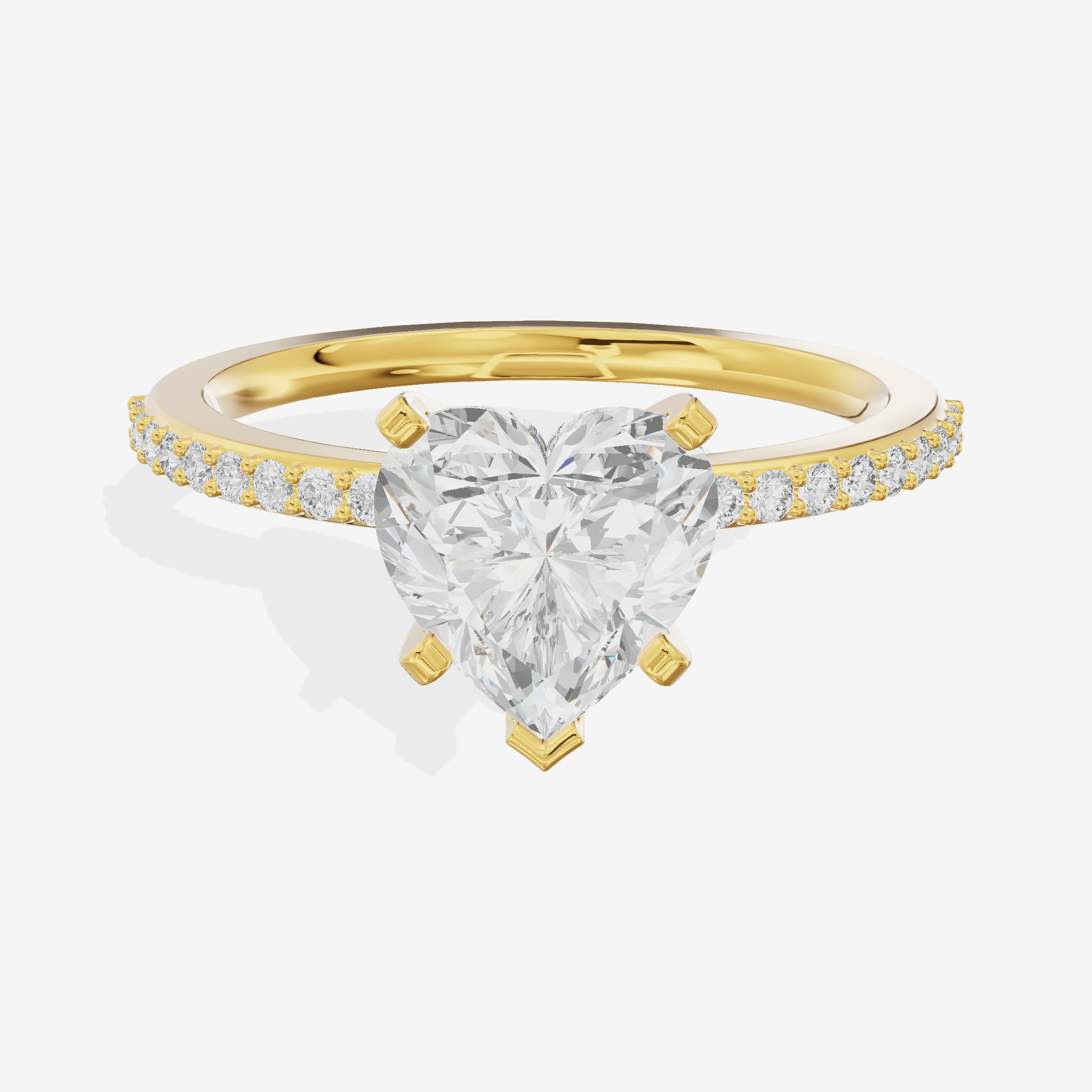 Twined Selenia Heart Engagement Ring with Side Stones (1/10 ct. tw.) in 18K Yellow Gold