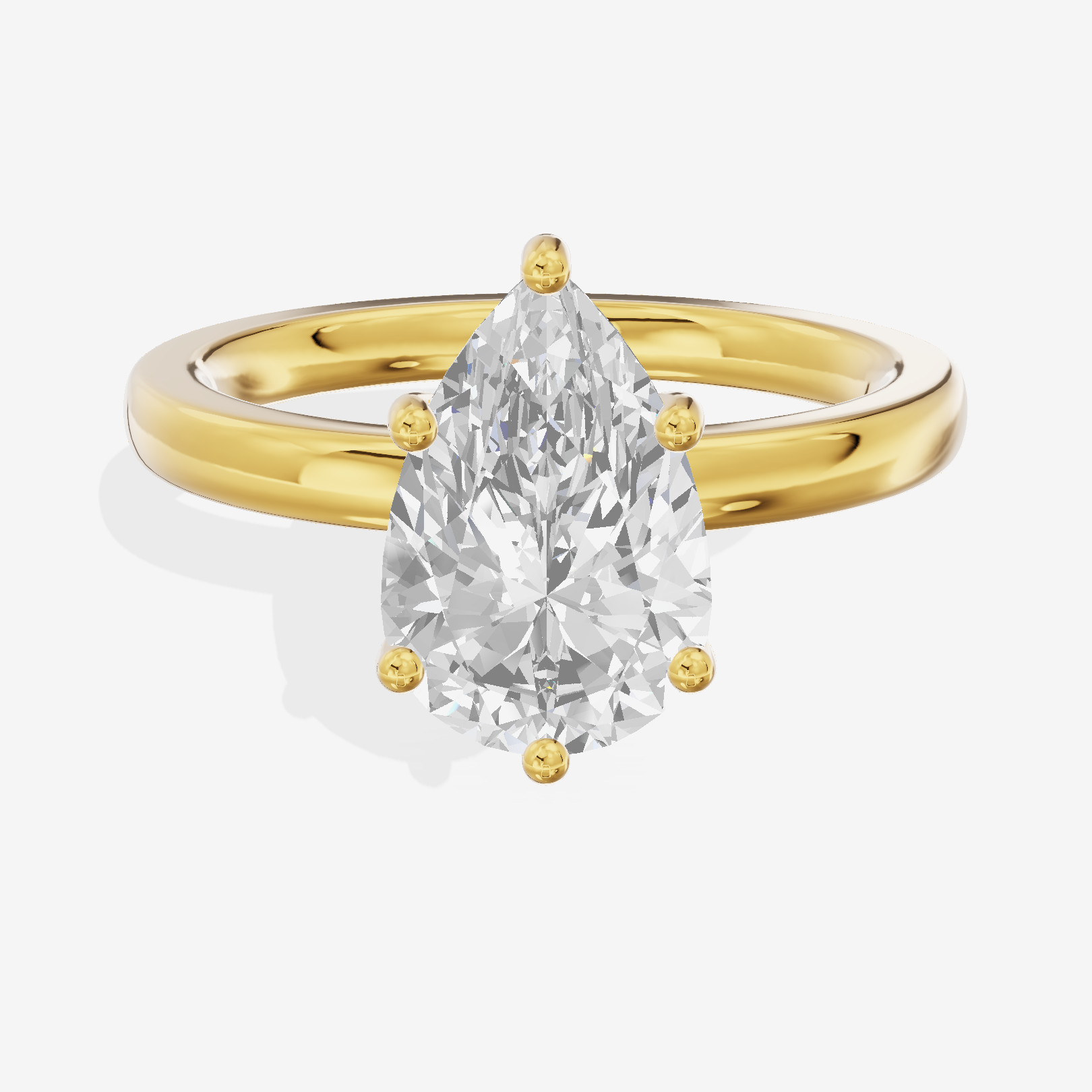 Reverya Pear Hidden Halo Engagement Ring (1/15 ct. tw.) in 14K Yellow Gold