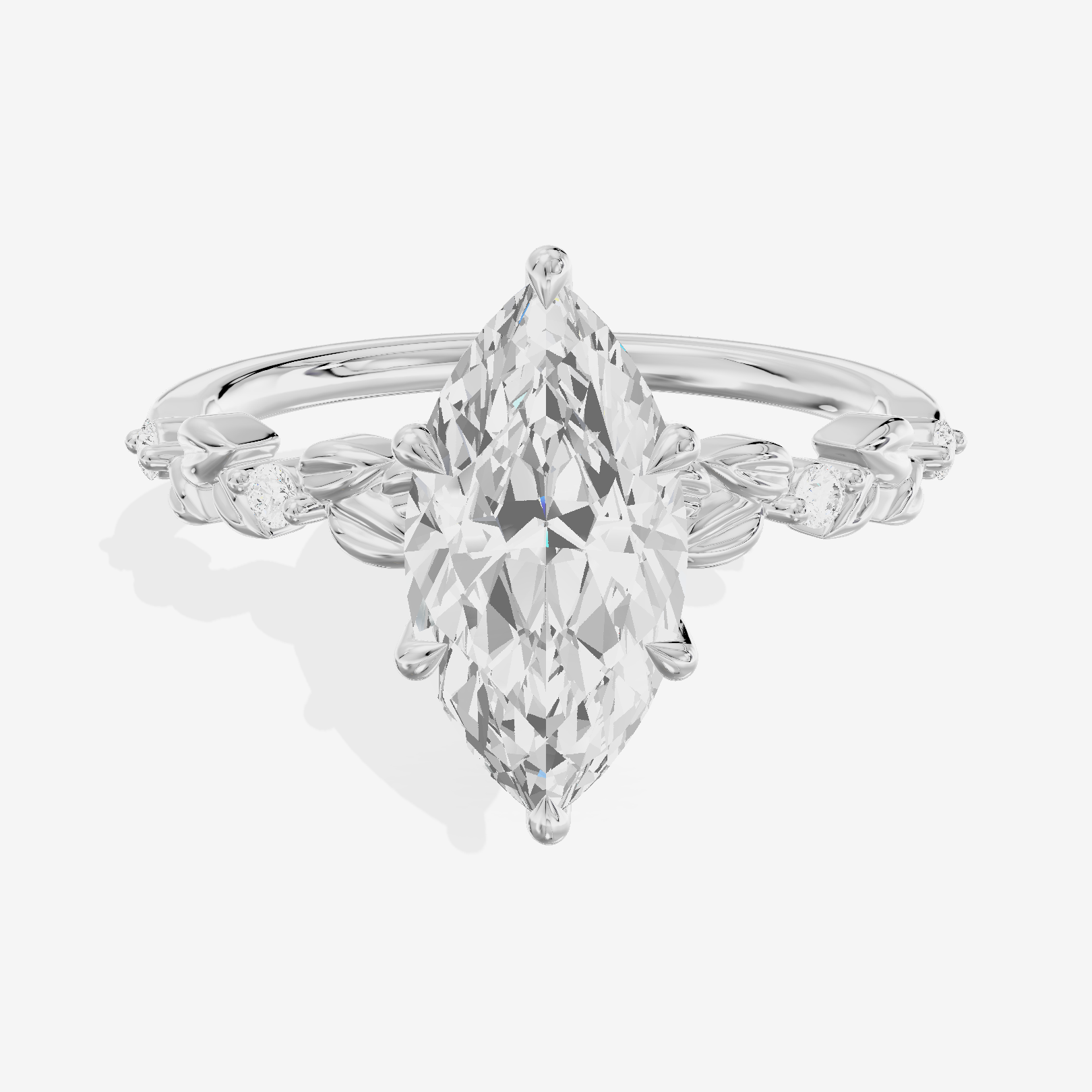 Tender Promezza Marquise Engagement Ring with Side Stones (1/20 ct. tw.) in Platinum