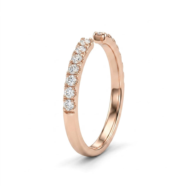 Low Profile Pavé Round Engagement Ring (5/8 ct. tw.) in 18K Rose Gold