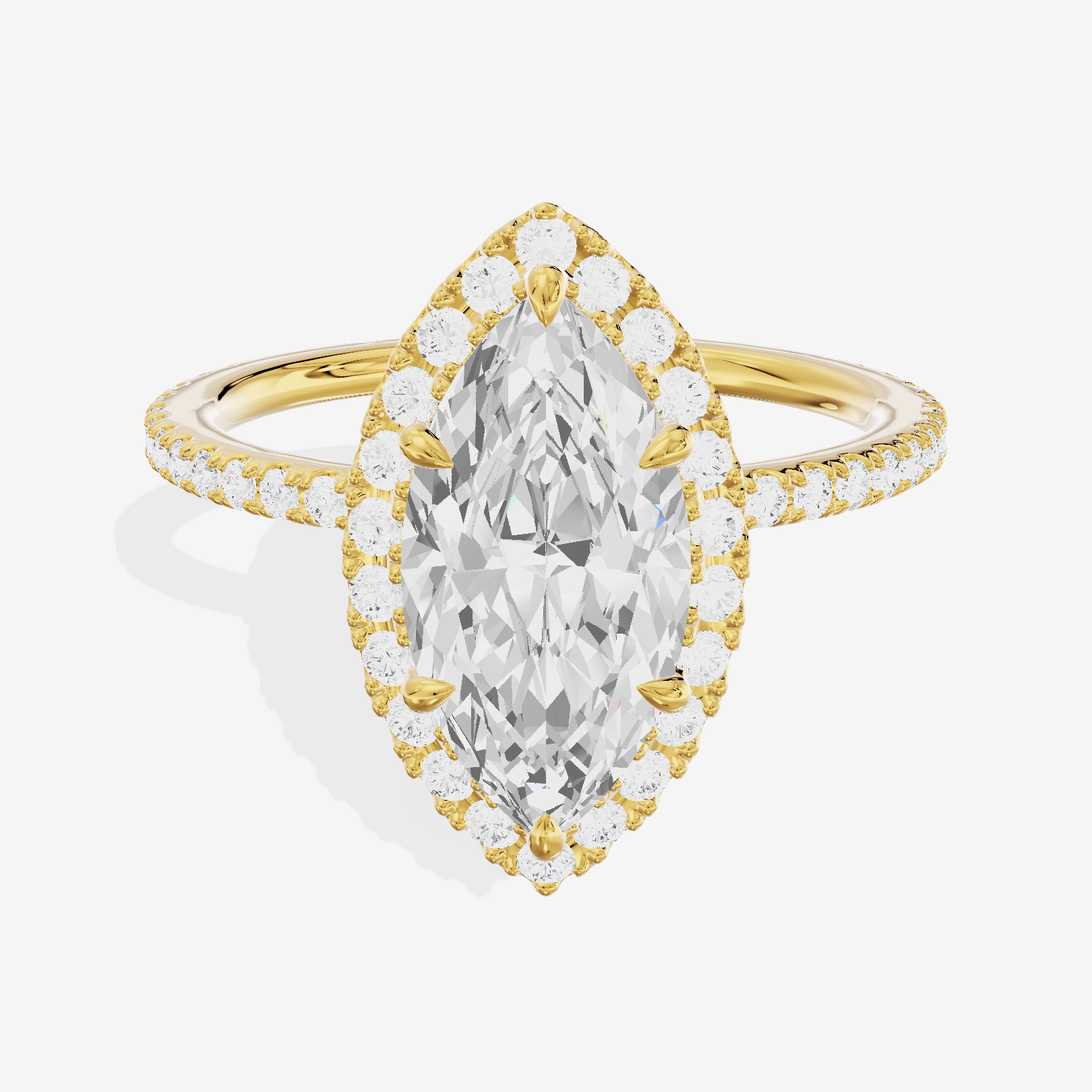 Selenia Marquise Hidden Halo Engagement Ring (1/6 ct. tw.) in 18K Yellow Gold