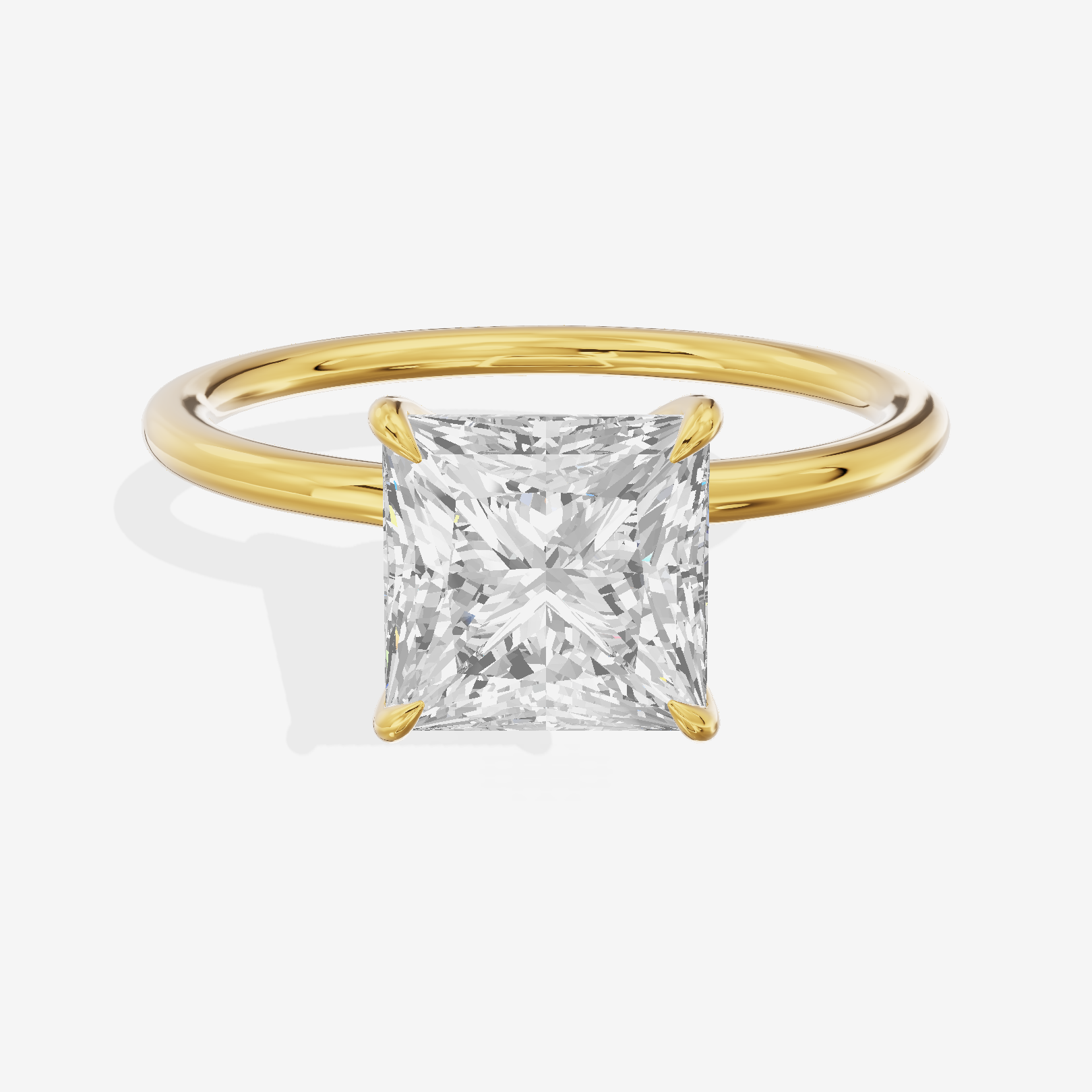 Classic Mayrelle 1.8mm Princess Solitaire Engagement Ring in 18K Yellow Gold