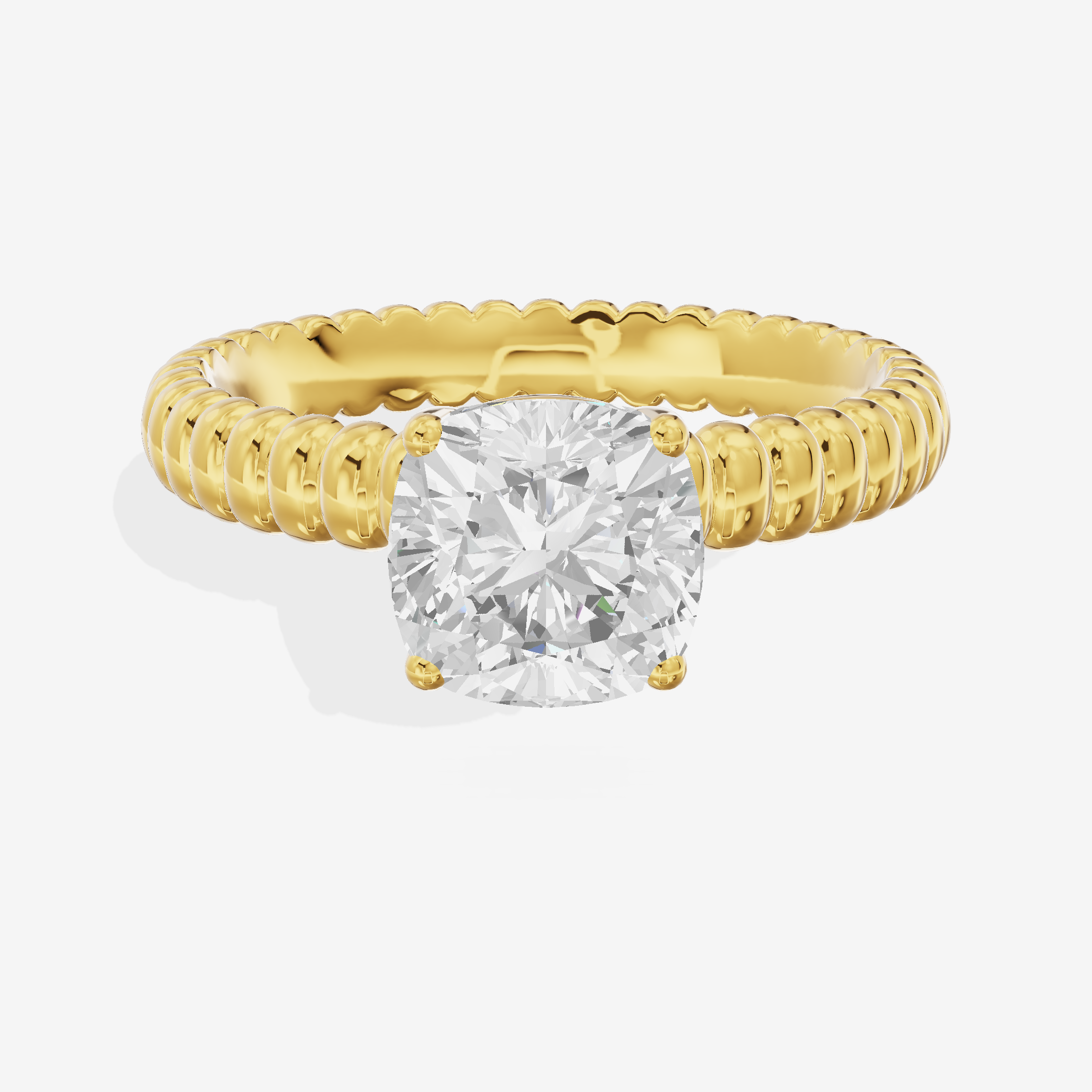 Vintage Aimora 1.8mm Cushion Solitaire Engagement Ring in 18K Yellow Gold