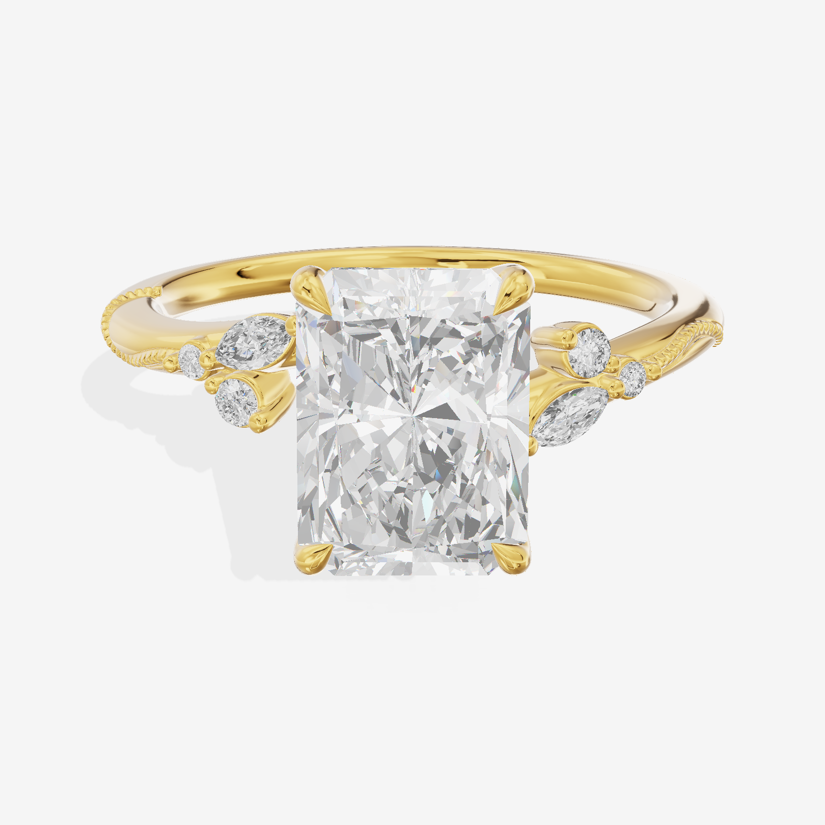 Vintage Lumera Radiant Engagement Ring (1/10 ct. tw.) in 18K Yellow Gold