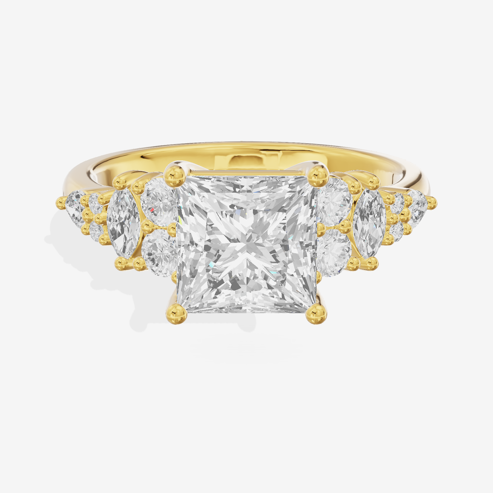 Modern Whisper Princess Engagement Ring with Side Stones (2/5 ct. tw.) in 14K Yellow Gold