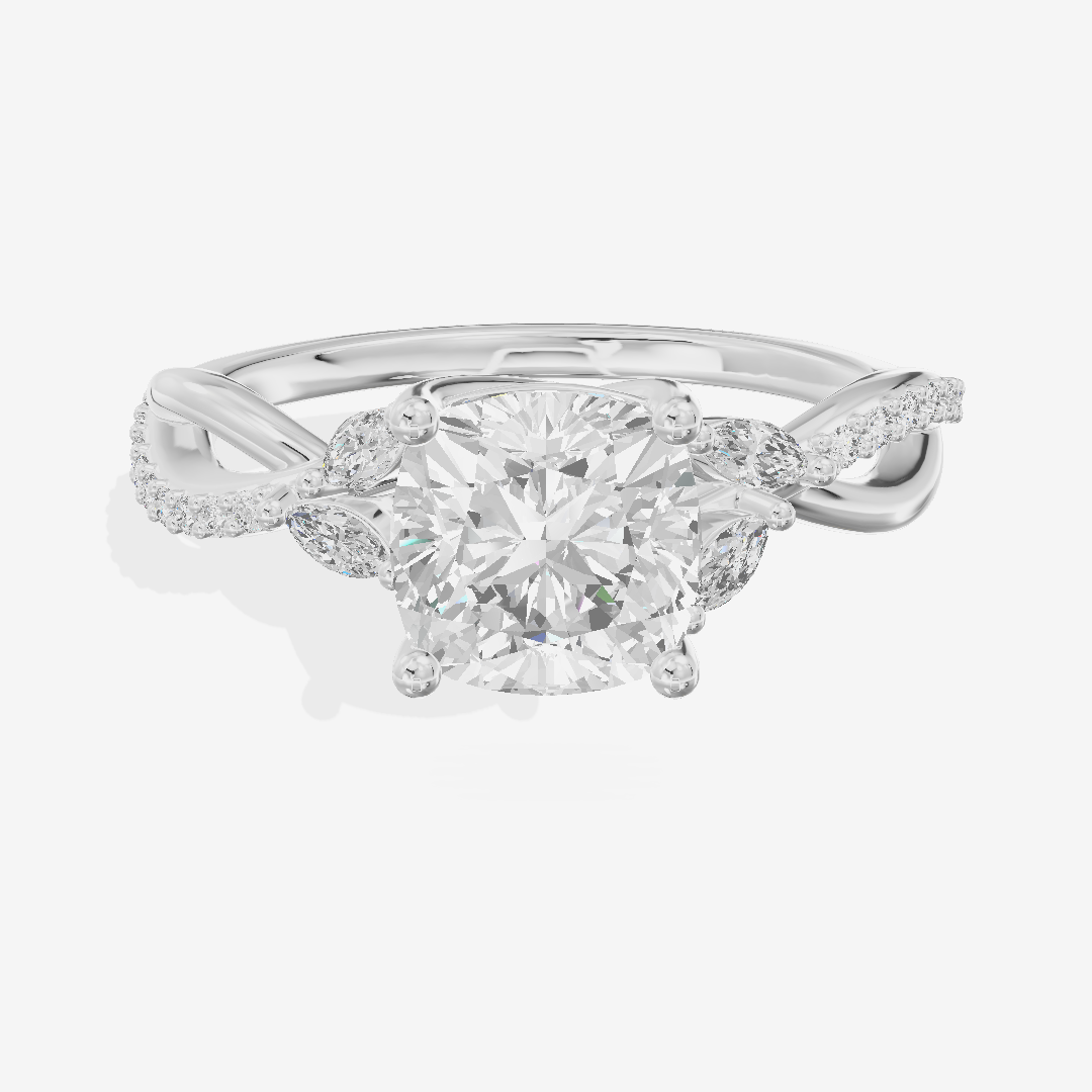 Petite Twine Cushion Twisted Engagement Ring (1/5 ct. tw.) in Platinum