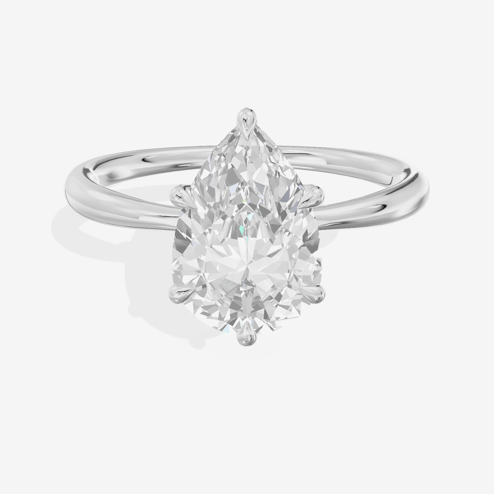 Whispered Aimora Pear Solitaire Engagement Ring in 18K White Gold