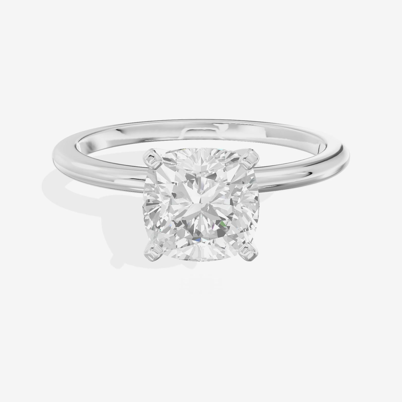 Coeurine 1.5mm Cushion Comfort Fit Engagement Ring in 14K White Gold