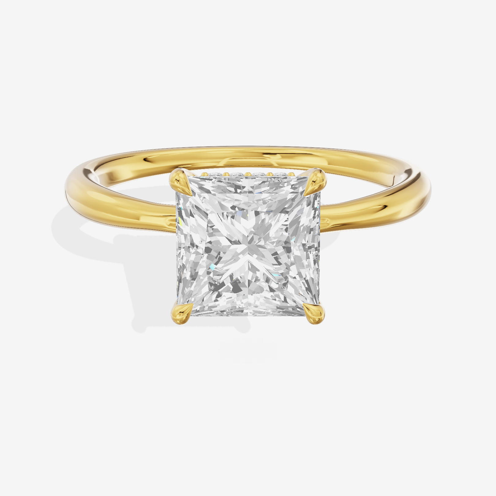 One of One Hidden Halo Princess Engagement Ring (1/2 ct. tw.) in 14K Yellow Gold