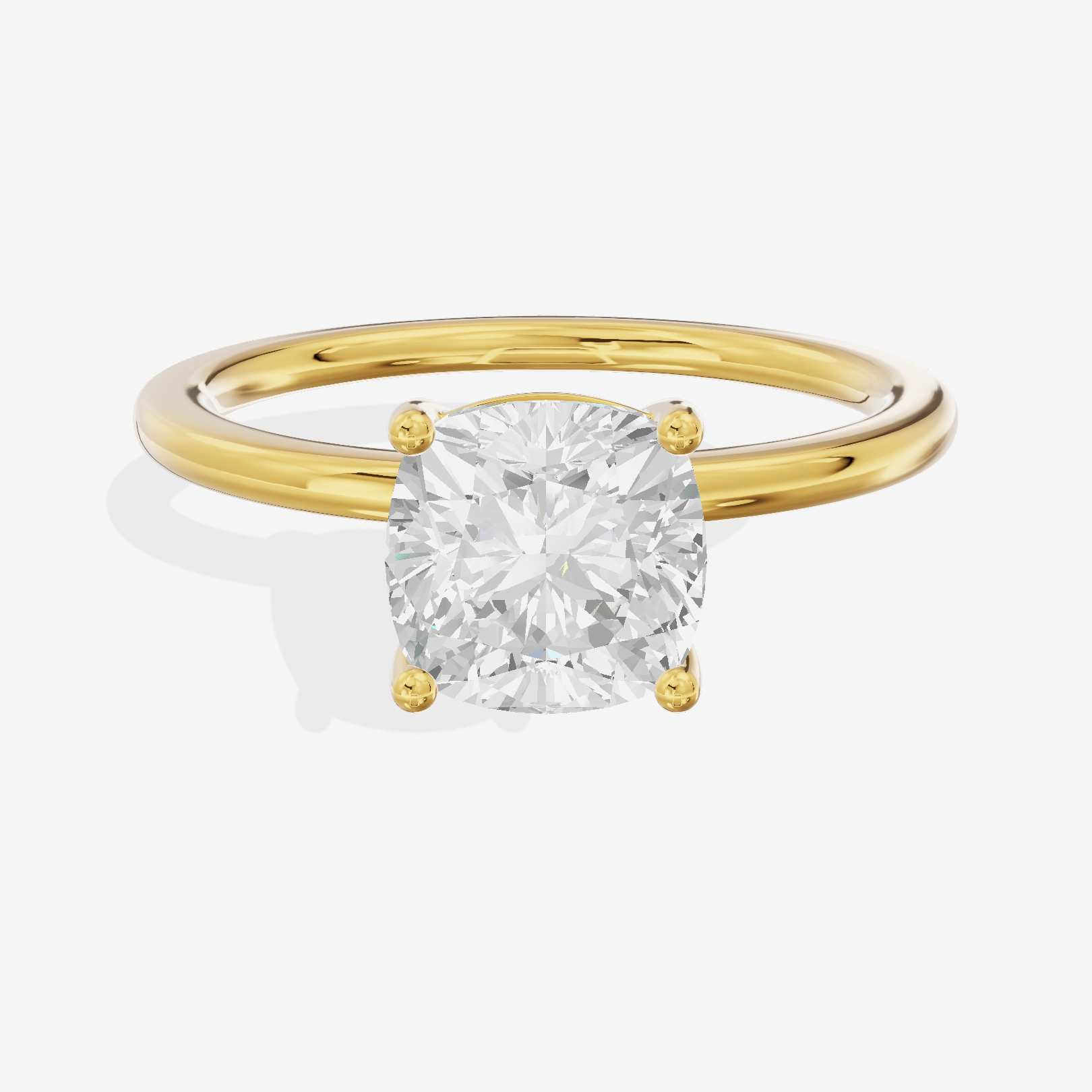 Whispered Selenia 1.5mm Cushion Solitaire Engagement Ring in 18K Yellow Gold