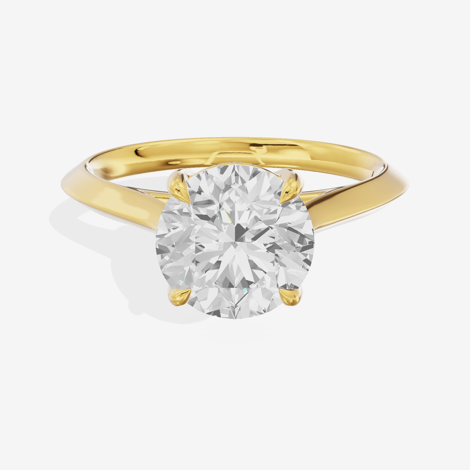 Belovae Solitaire 2mm Round Engagement Ring in 14K Yellow Gold