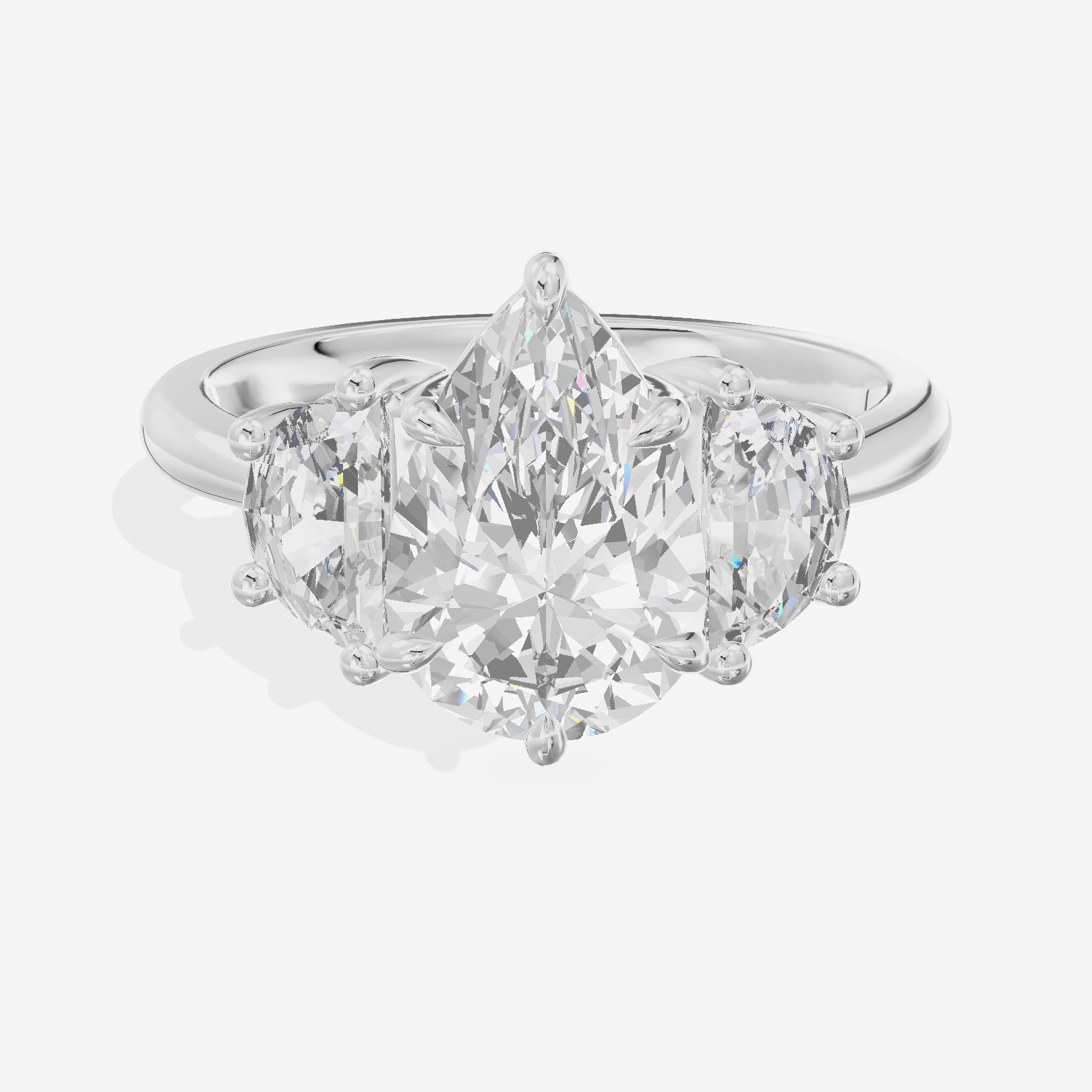 Classic Liviana Pear Three Stone Engagement Ring (1/4 ct. tw.) in Platinum