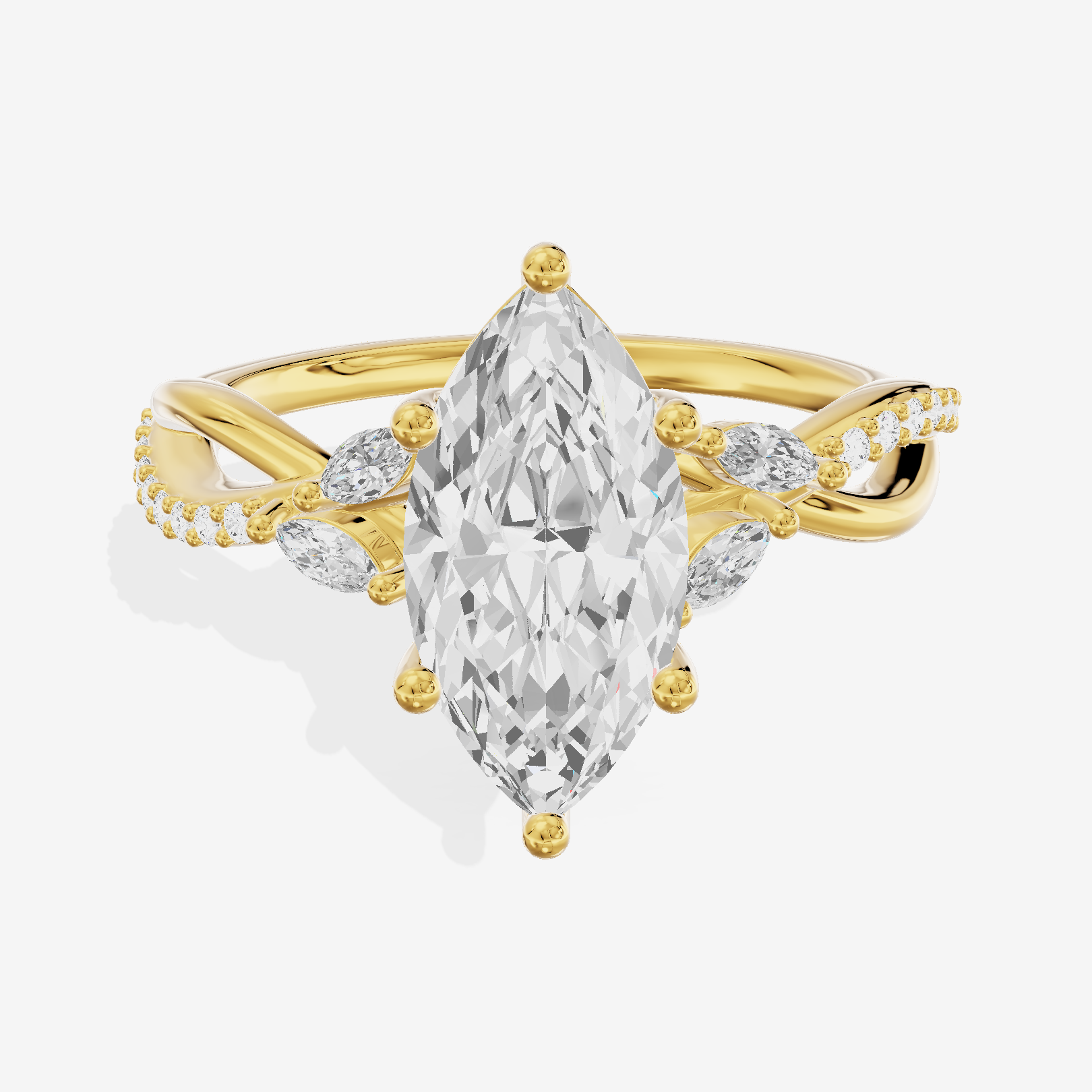 Petite Twine Marquise Twisted Engagement Ring (1/5 ct. tw.) in 14K Yellow Gold