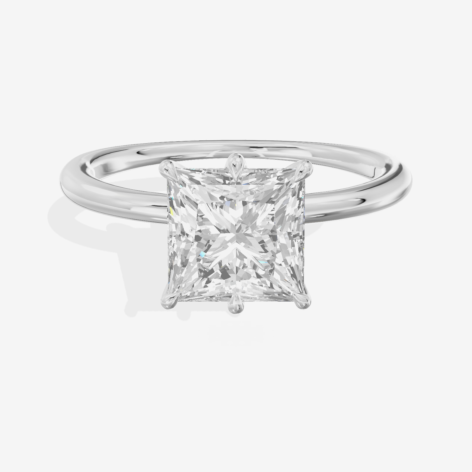 Modern Aimora 2.3mm Princess Six-Prong Engagement Ring in Platinum