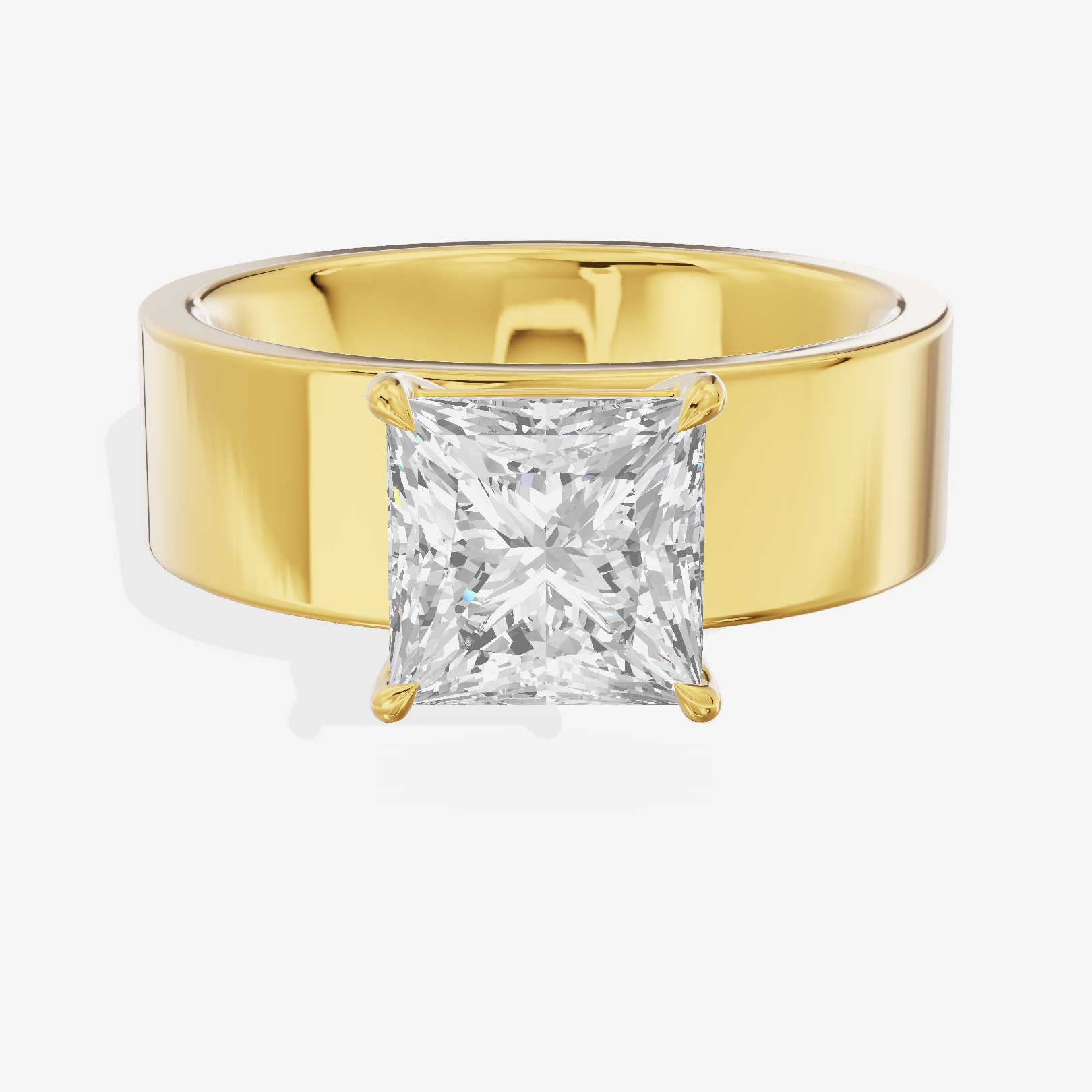 Aimora Solitaire 6mm Princess Engagement Ring in 18K Yellow Gold