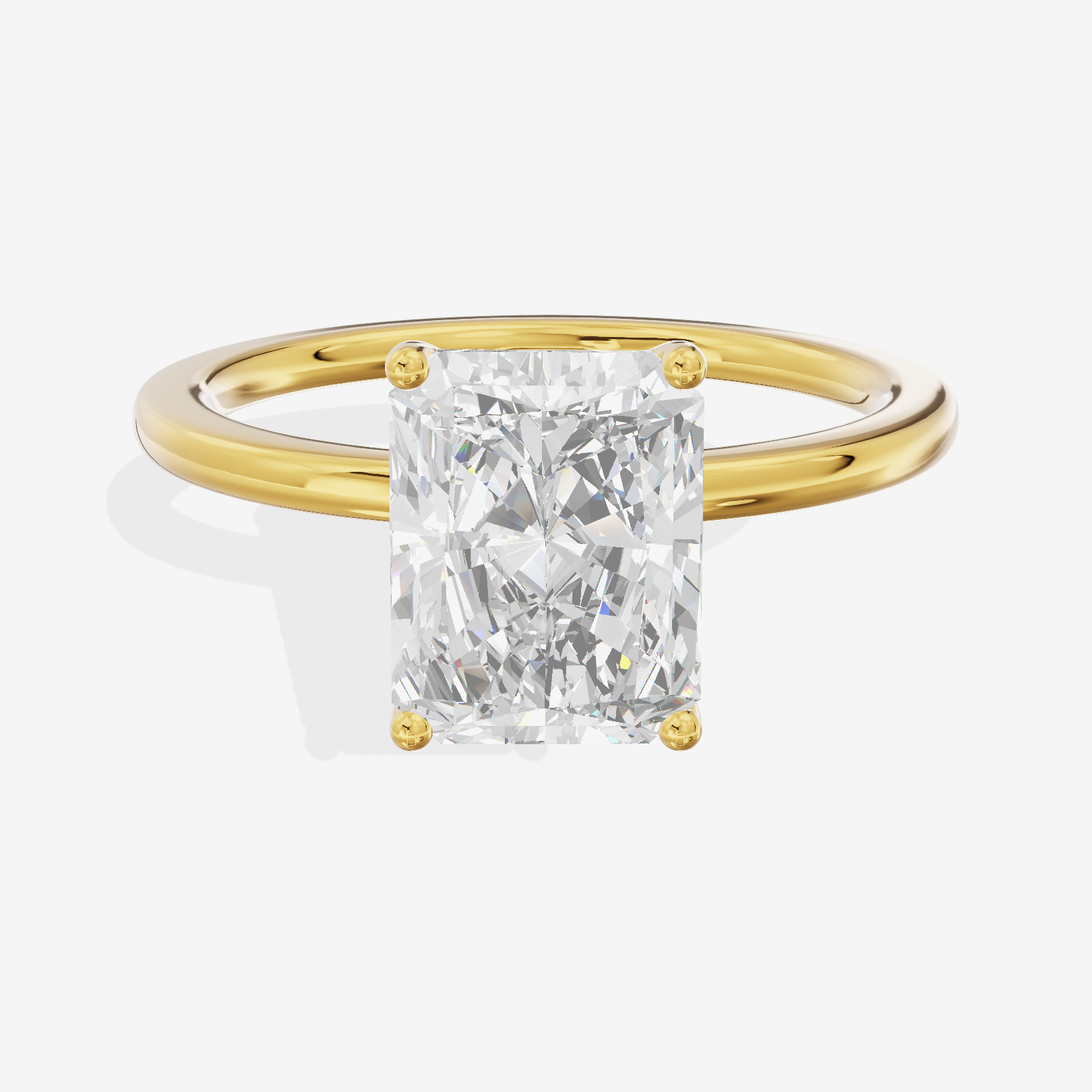 Selenia Solitaire 1.5mm Radiant Engagement Ring in 18K Yellow Gold