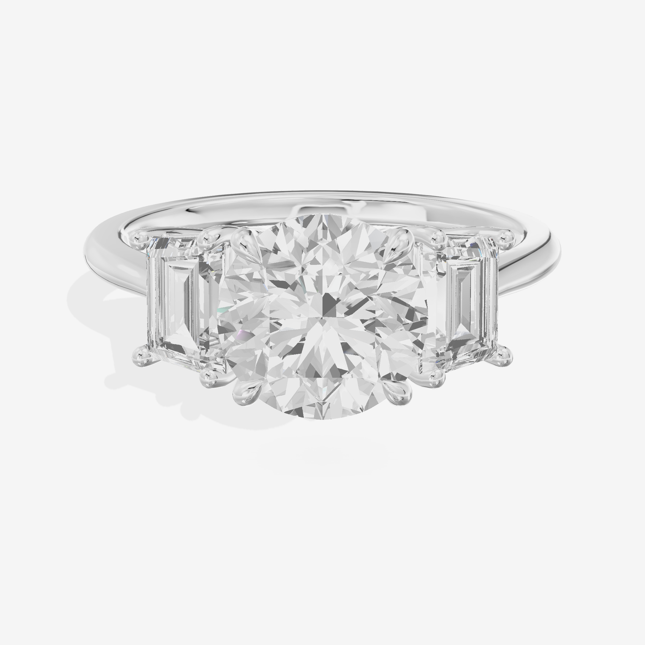 Luxe Promezza Three Stone Round Engagement Ring (3/5 ct. tw.) in 18K White Gold