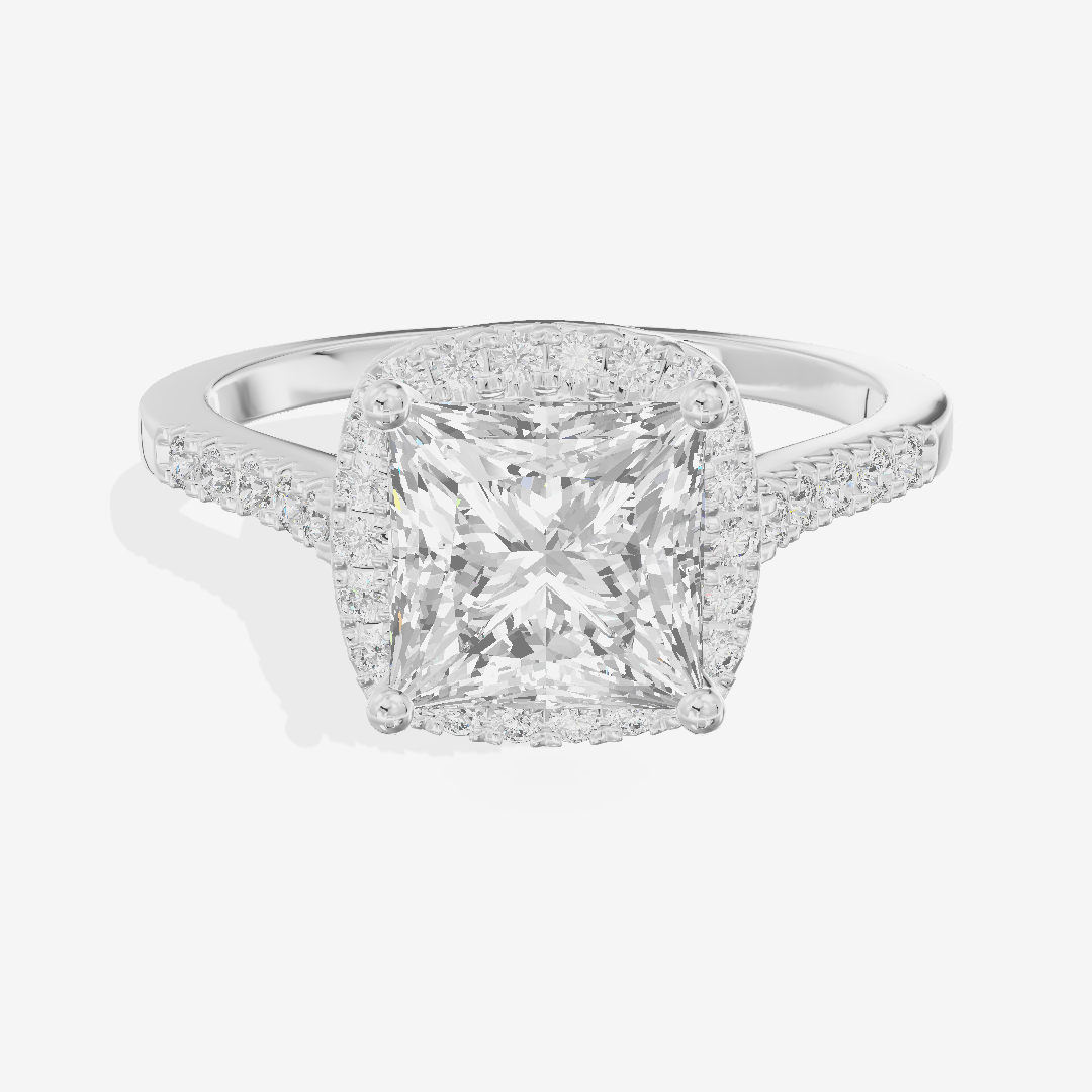 Lumera Halo Princess Engagement Ring (1/5 ct. tw.) in 14K White Gold