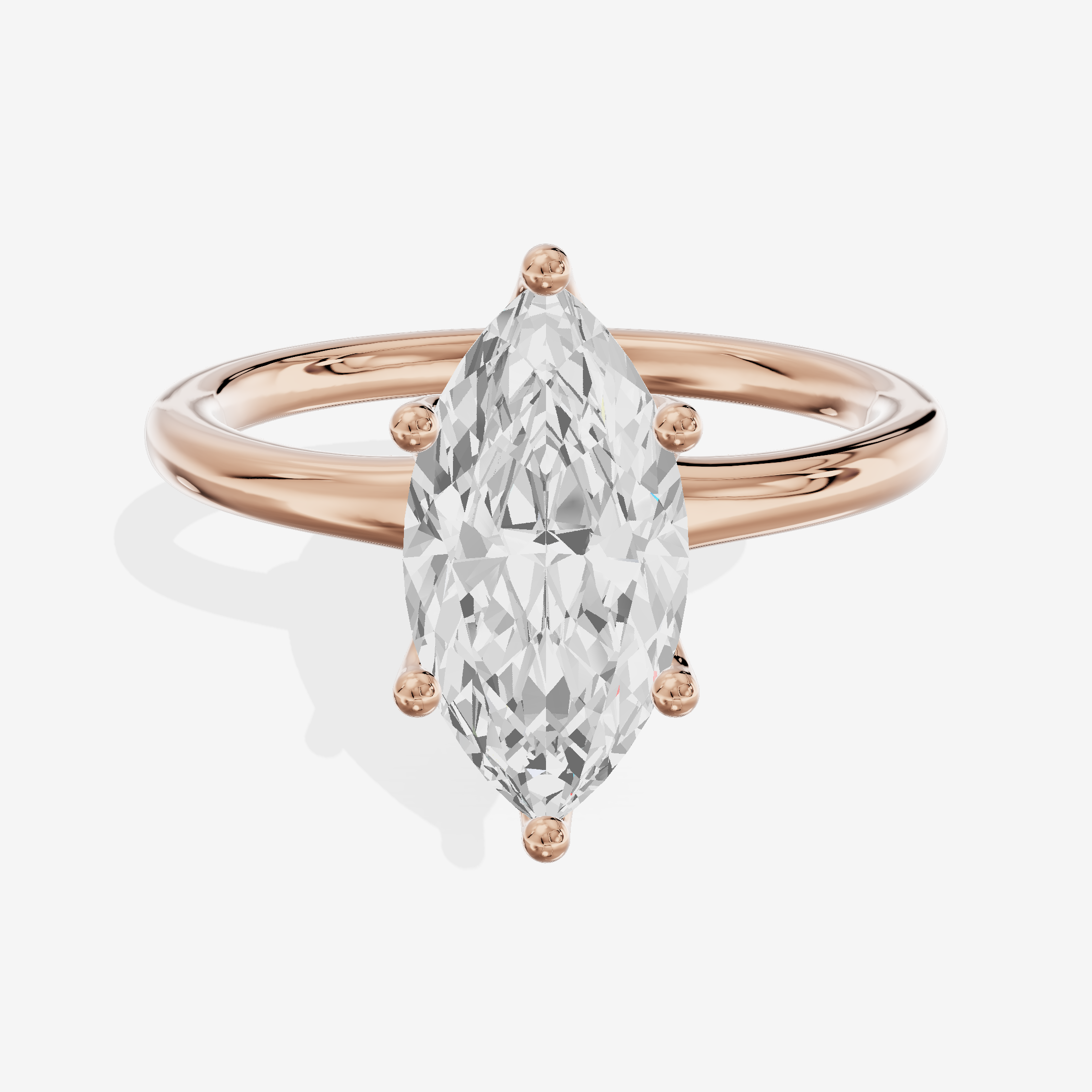 Linger 1.8mm Marquise Solitaire Engagement Ring in 18K Rose Gold