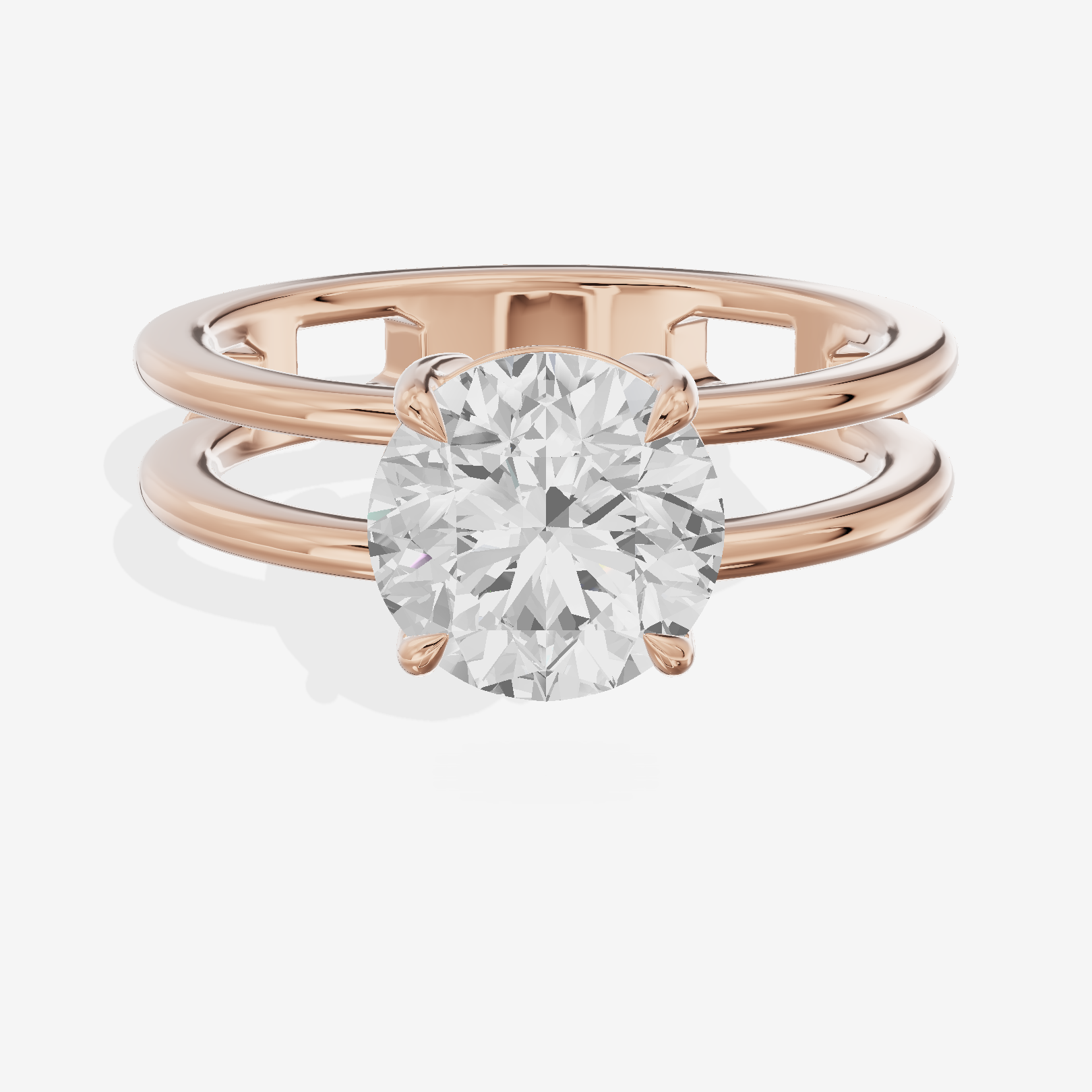 Sealed Promezza 4.3mm Round Solitaire Engagement Ring in 14K Rose Gold